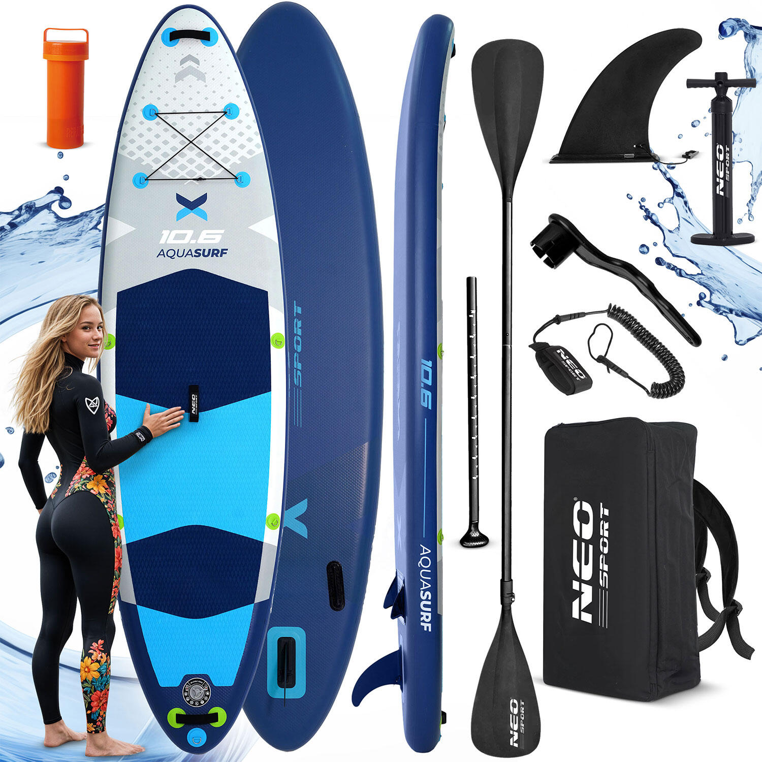 Deska SUP do pływania pompowana Stand Up Paddle Aquasurf 320cm Neo-Sport