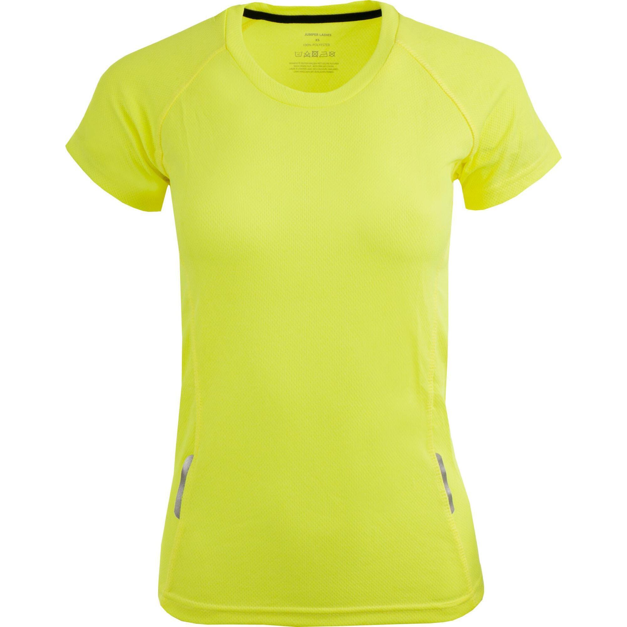 Damskie Żółte Sportowe T-shirt Jumper - Oddychający i Elastyczny