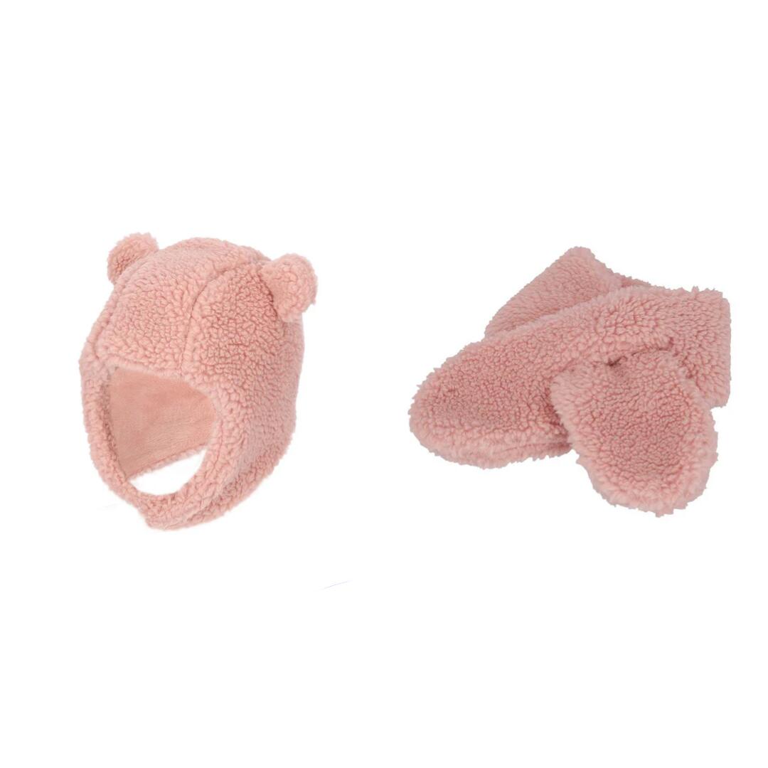 Szalik i czapka dla niemowląt - Zestaw - Wełna pluszowa -