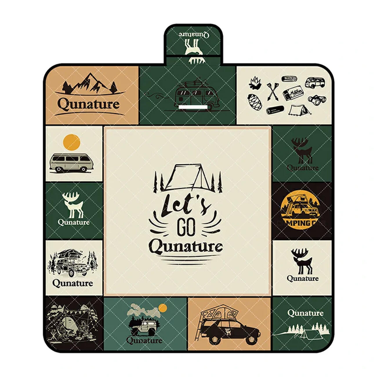 Mata piknikowa Qunature koc wodoodporny turystyczny 2x2 m