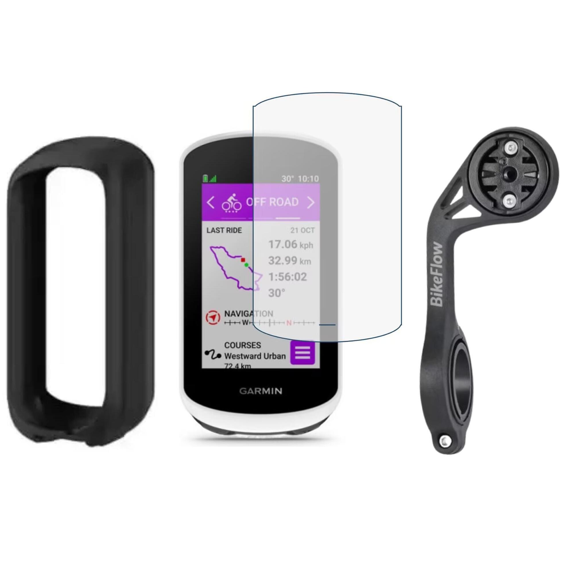 Zestaw 3-w-1 Garmin Edge Explore 2 – Etui silikonowe, szkło hartowane, uchwyt XL