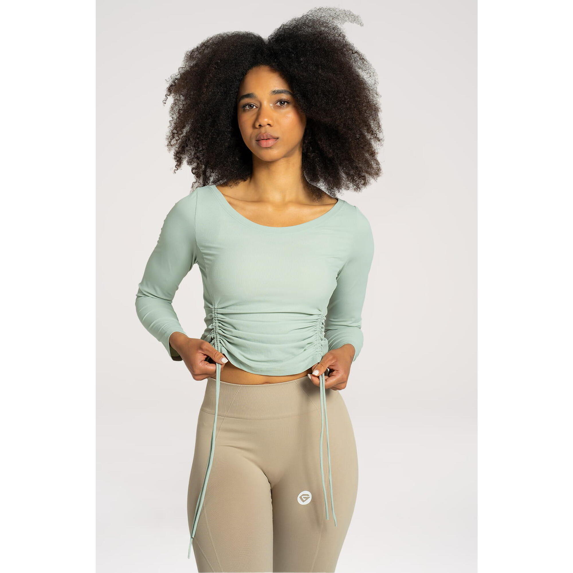 Koszulka fitness damska Gym Glamour regulowana z długimi rękawami