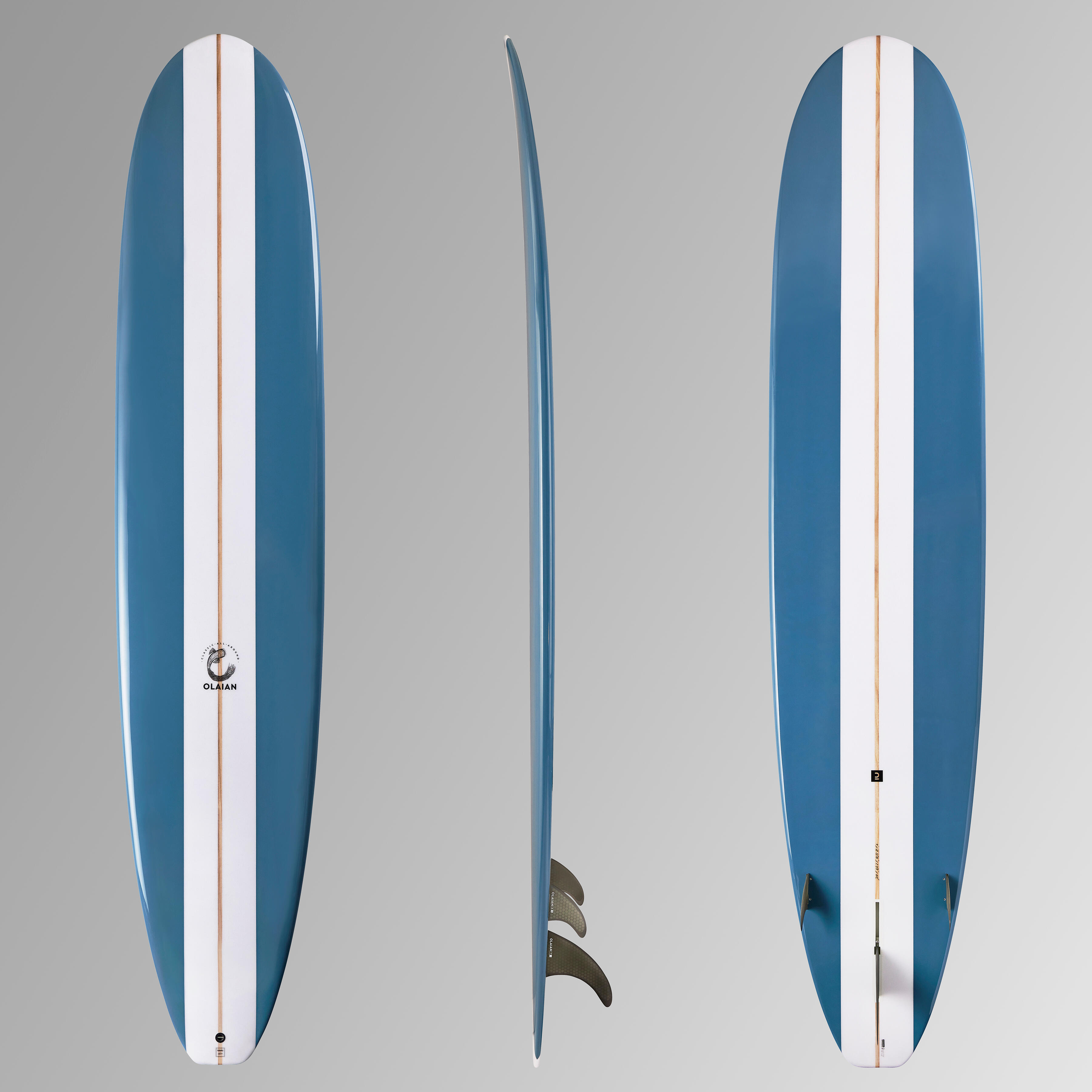 Deska surfingowa Olaian Longboard 900 9' 67 l z 2 statecznikami +1 mieczem 8"