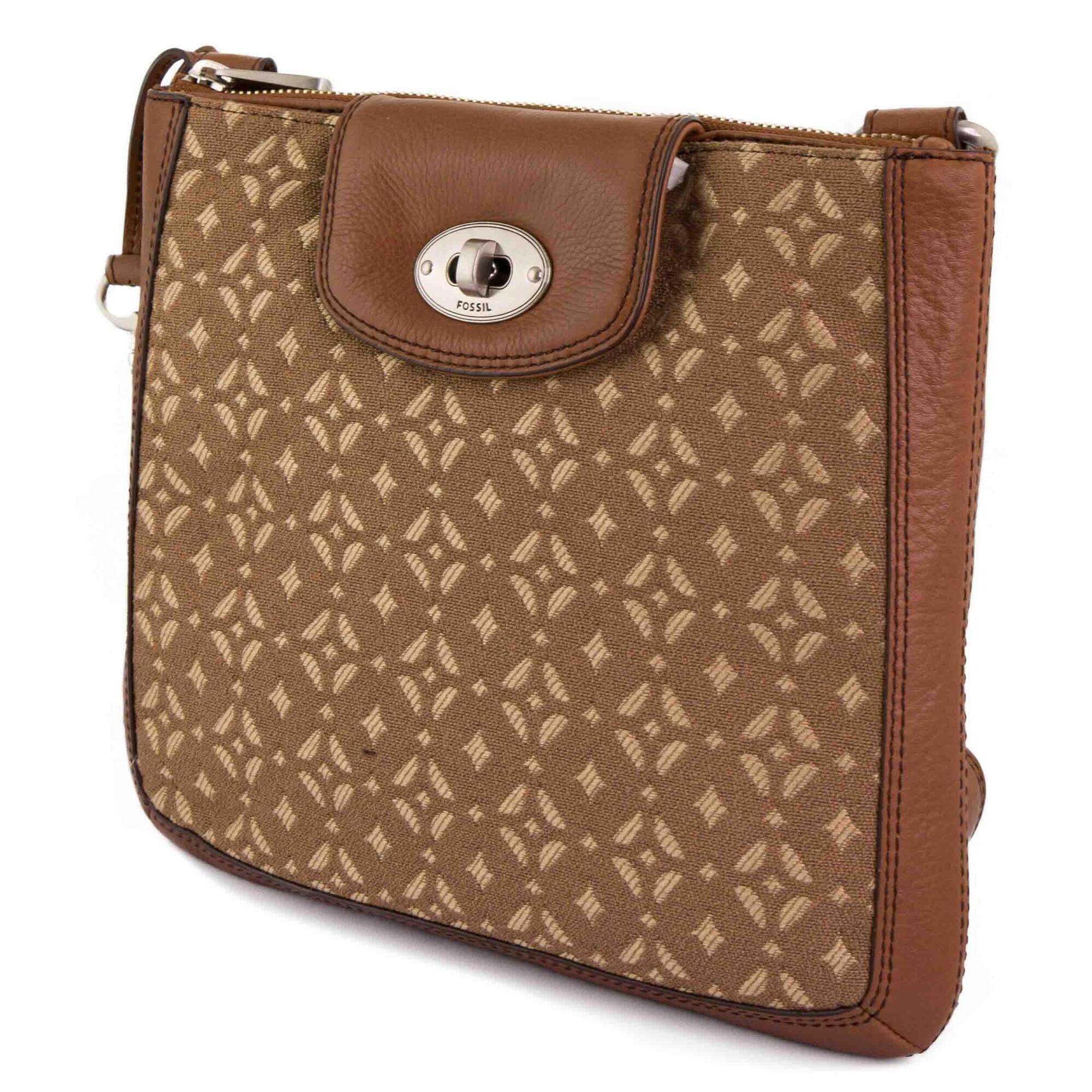 Fossil Marlow damska torebka na ramię, skóra i tekstylia, 27 x 24 x 5 cm