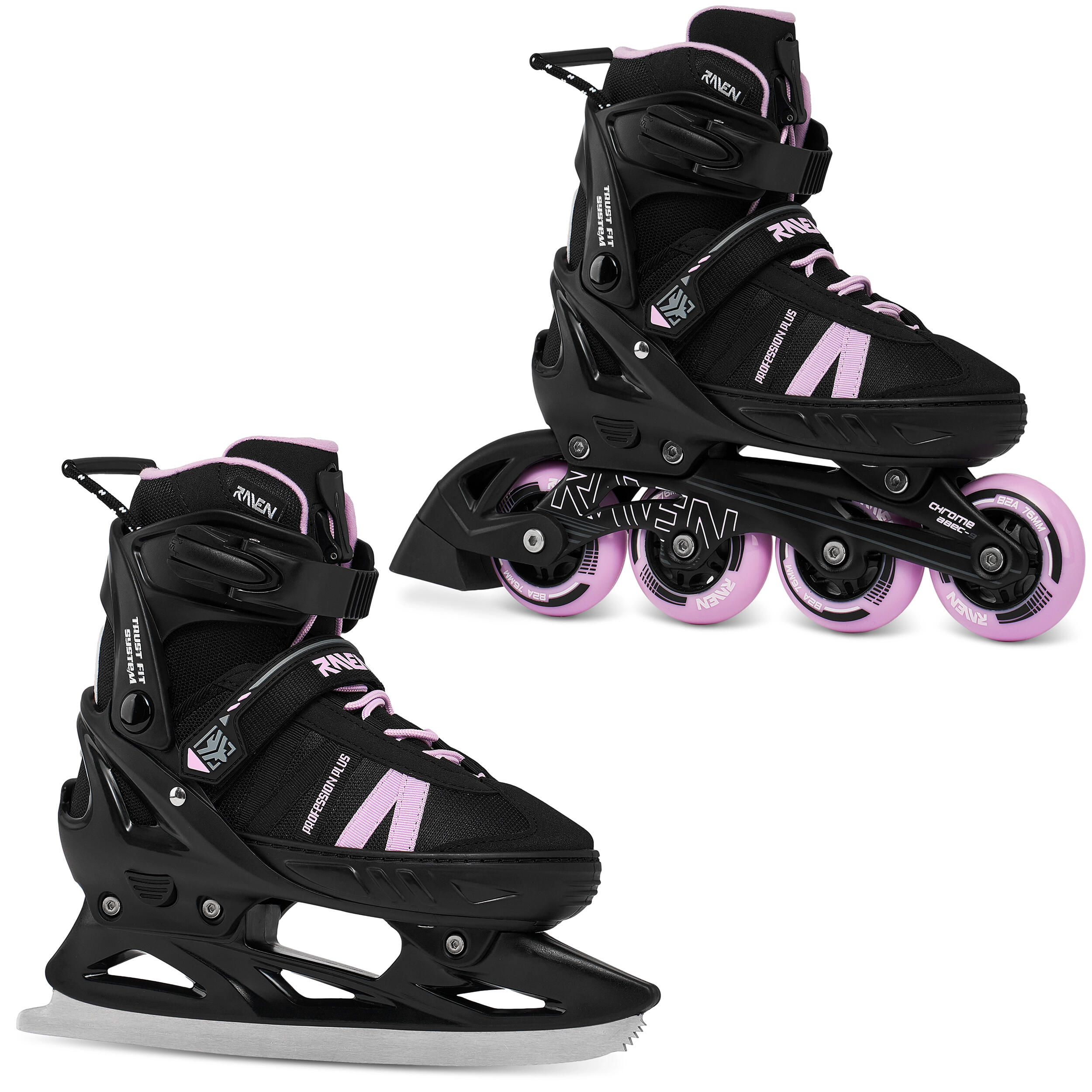 Rolki Łyżwy figurowe 2w1 Regulowane Raven Profession PLUS Speed Lacing
