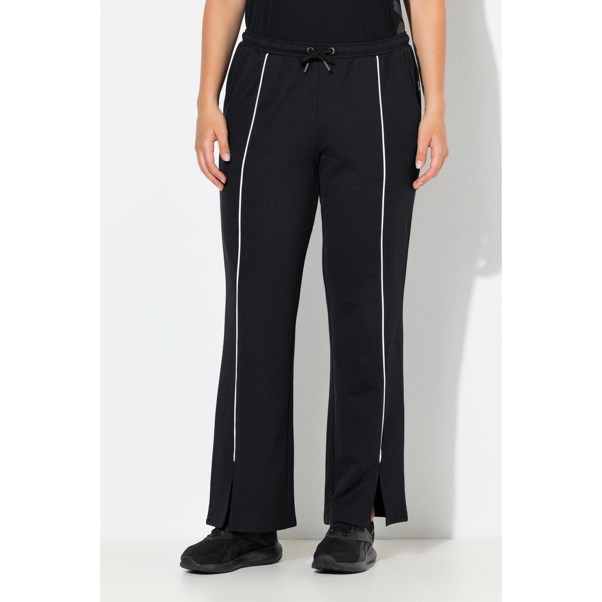 Damskie Spodnie dresowe lamówki proste nogawki elastyczny pas