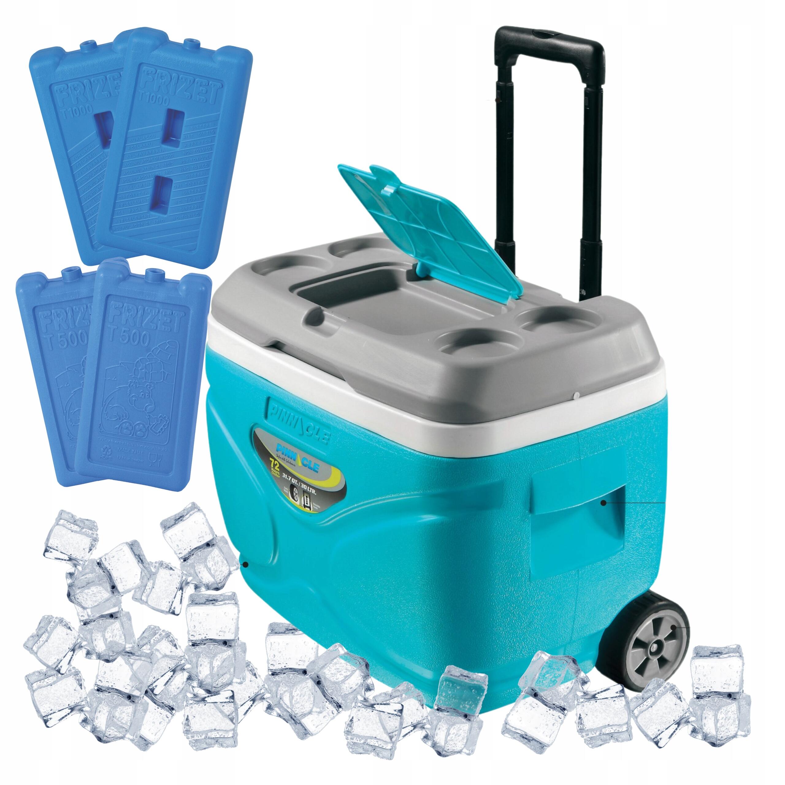 Lodówka turystyczna kółka Pinnacle 30L hydra + 4 wkłady 2x 1000ml, 2x 500ml