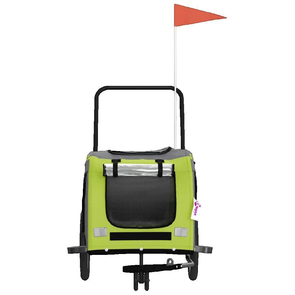 Przyczepka rowerowa vidaXL dla zwierząt zielona trwała