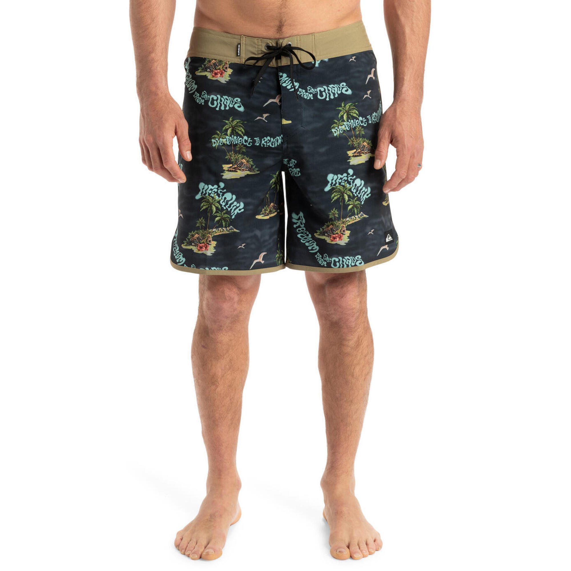 Spodenki boardshort dla Mężczyzn SURFSILK SCALLOP 18" Czarny