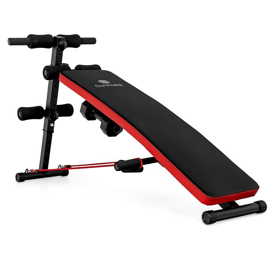 Ławka skośna z linkami Sapphire XG-015 hantle 2x1,5 kg
