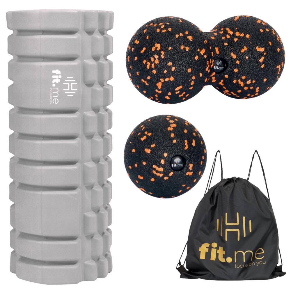 Zesatw Roller z Wypustkami+ Duoball+ Piłka do masażu Fit.me