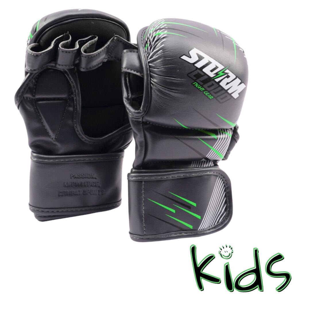 Rękawice do MMA dla Dzieci StormCloud 7oz StarFall Grafit-Limonka Junior L