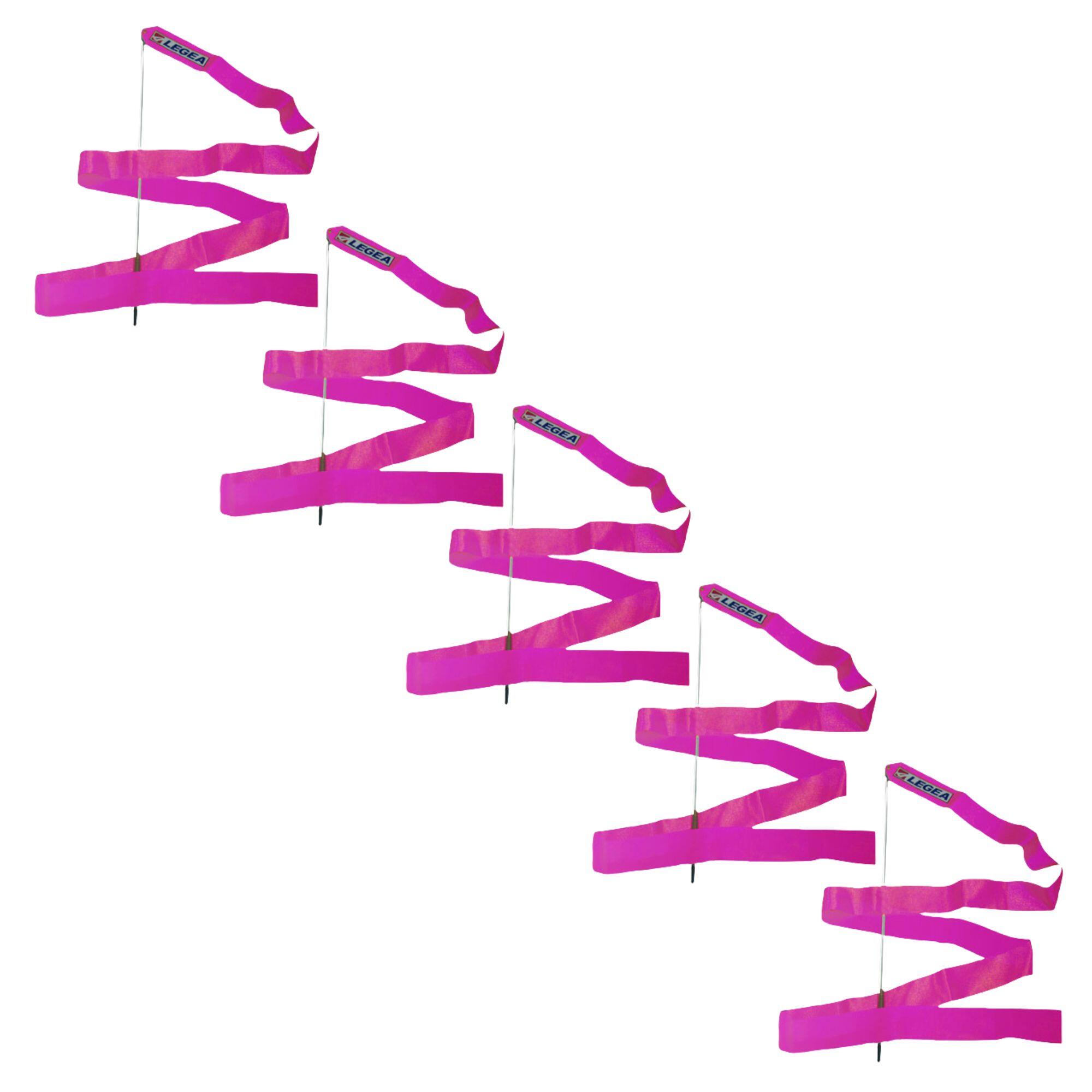 wstążki gimnastyki artystycznej różowe 5 sztuk 6 m