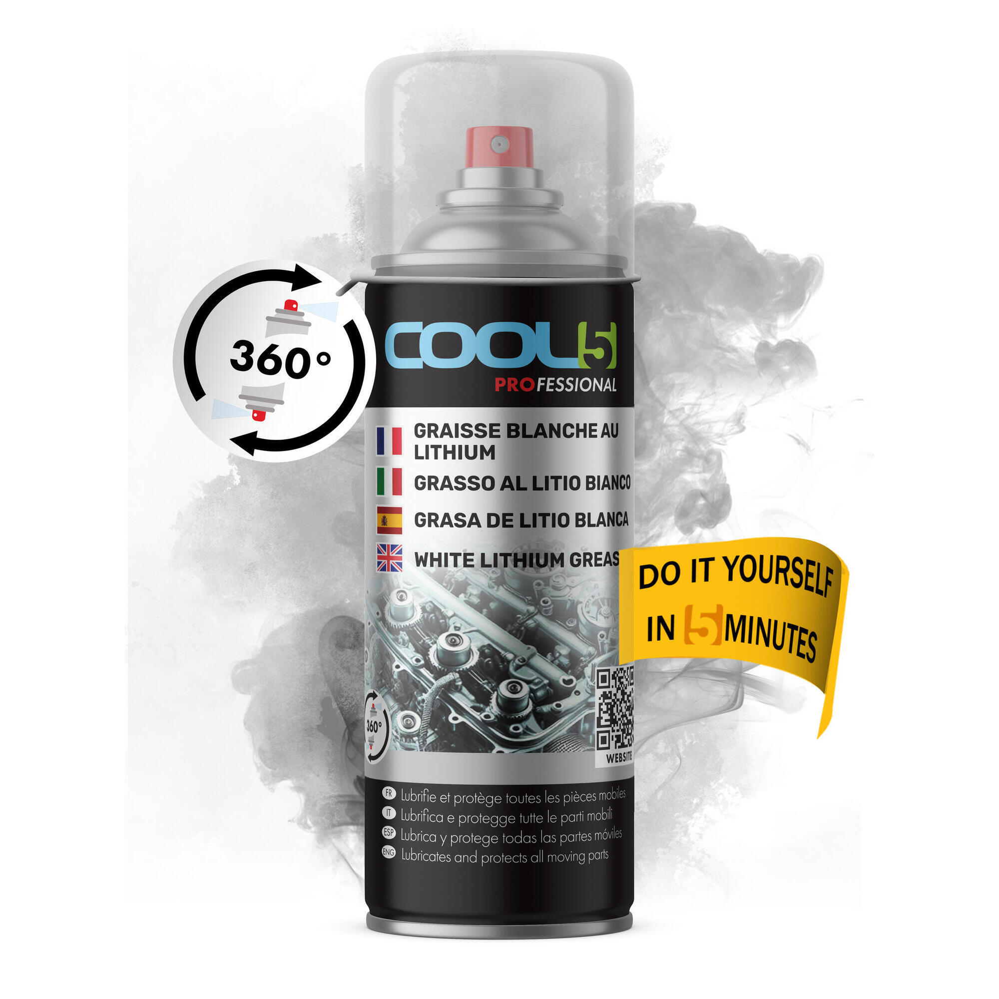 Smar rowerowy biały Cool5 White Grease 360° Spray uniwersalny