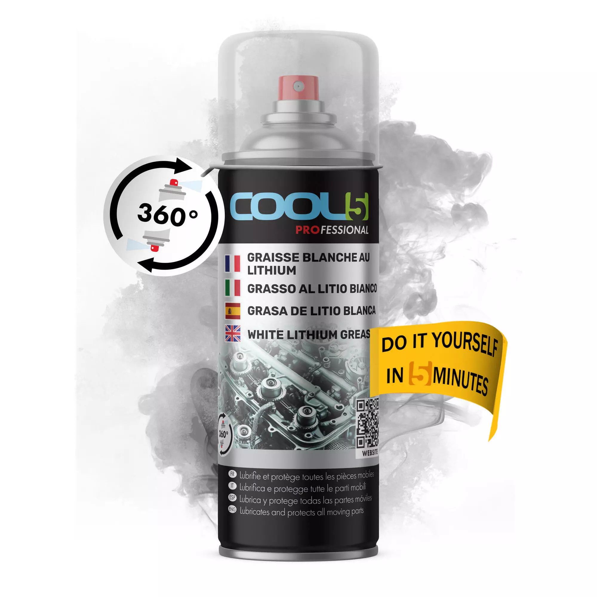 Smar rowerowy biały Cool5 White Grease 360° Spray uniwersalny