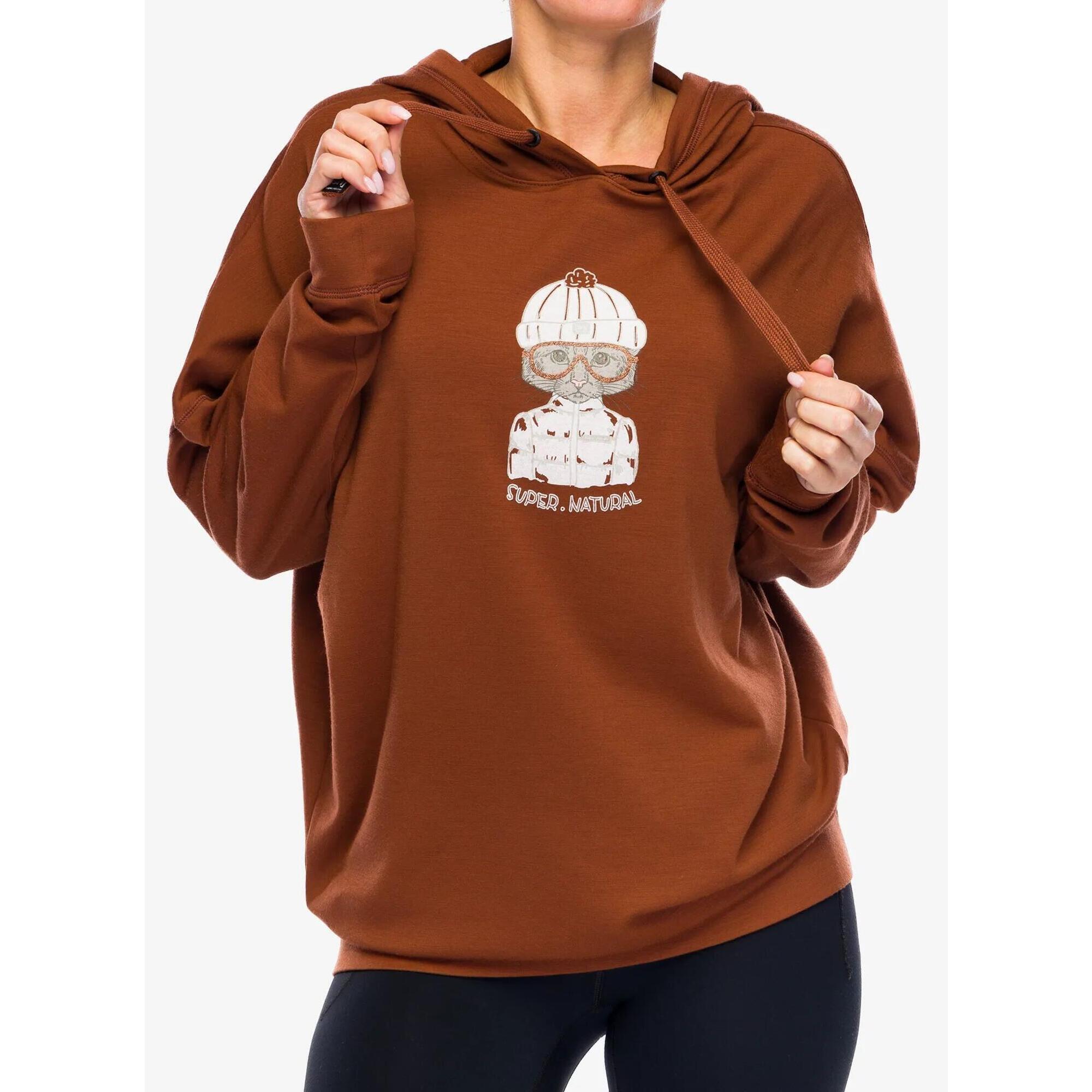 Bluza z kapturem damska Super.natural Snow Cat Hoodie