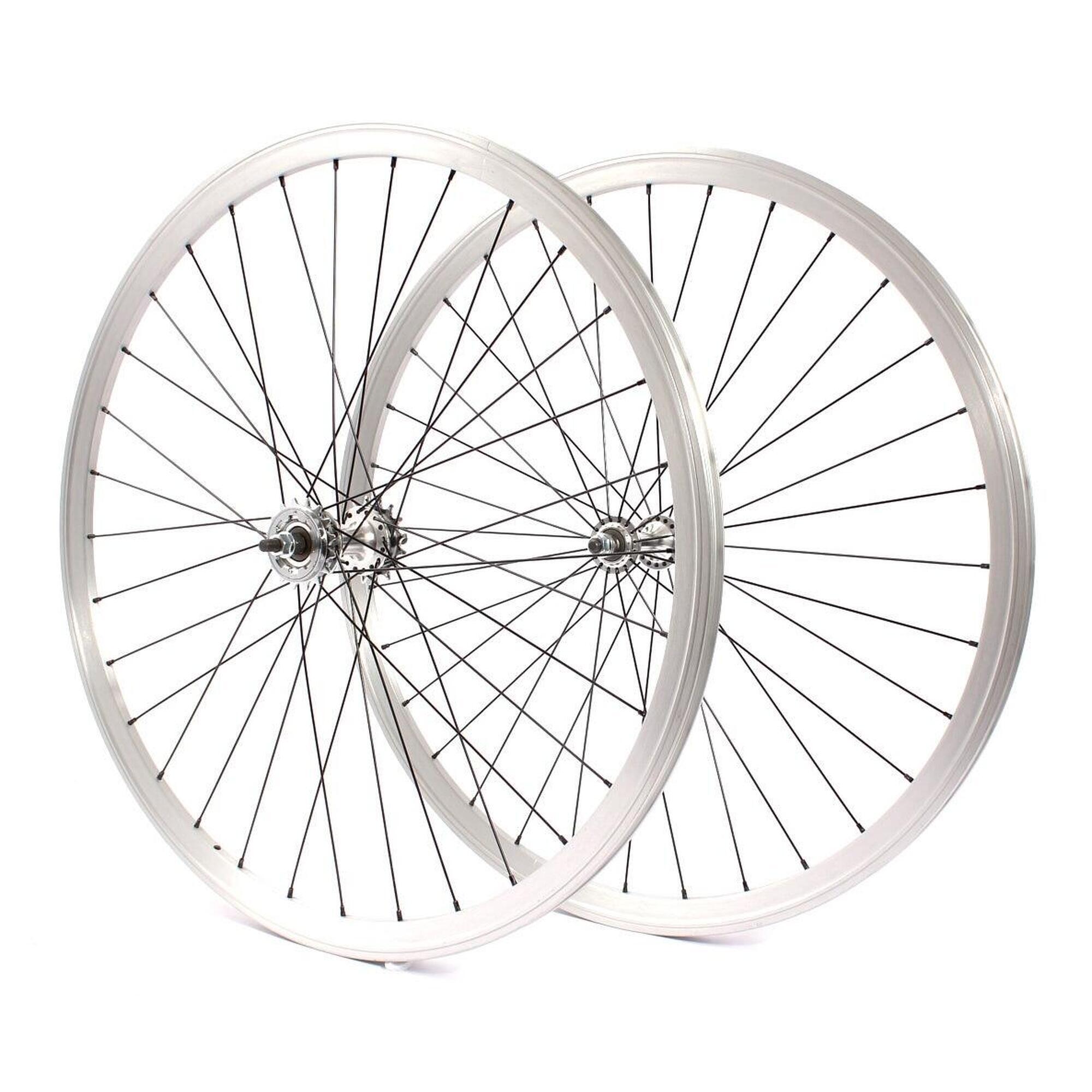 Zestaw Kołowy Fixie 28" Srebrny Khebikes