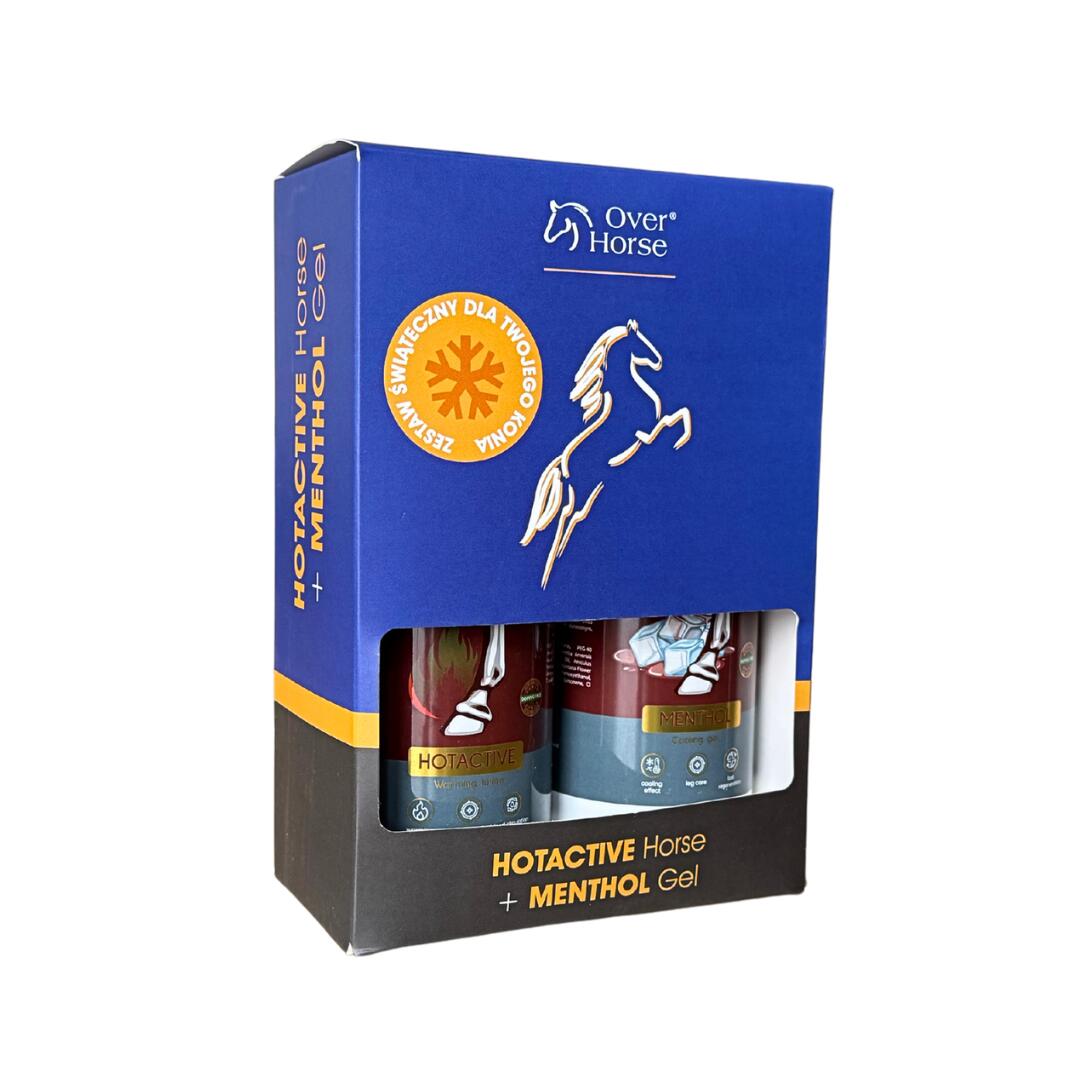 Zestaw dwóch wcierek - chłodzącej i rozgrzewającej - dla koni Menthol Gel 500g +