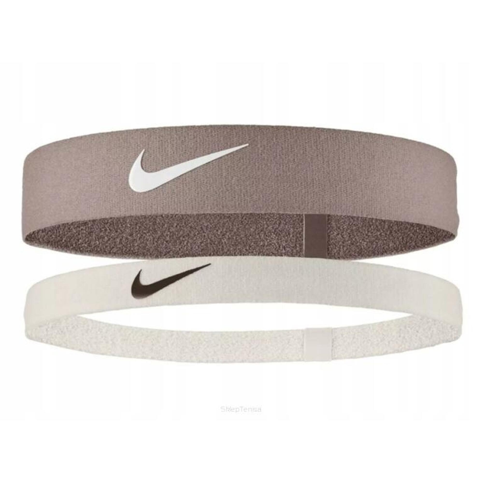 Opaski na głowę Nike Flex Headband beżowo-białe