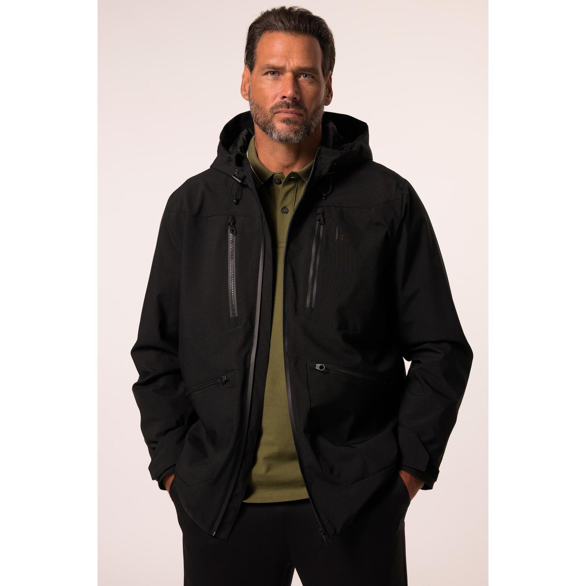 Męska Kurtka funkcjonalna outdoorowa kaptur bloki kolorów wiele kieszeni