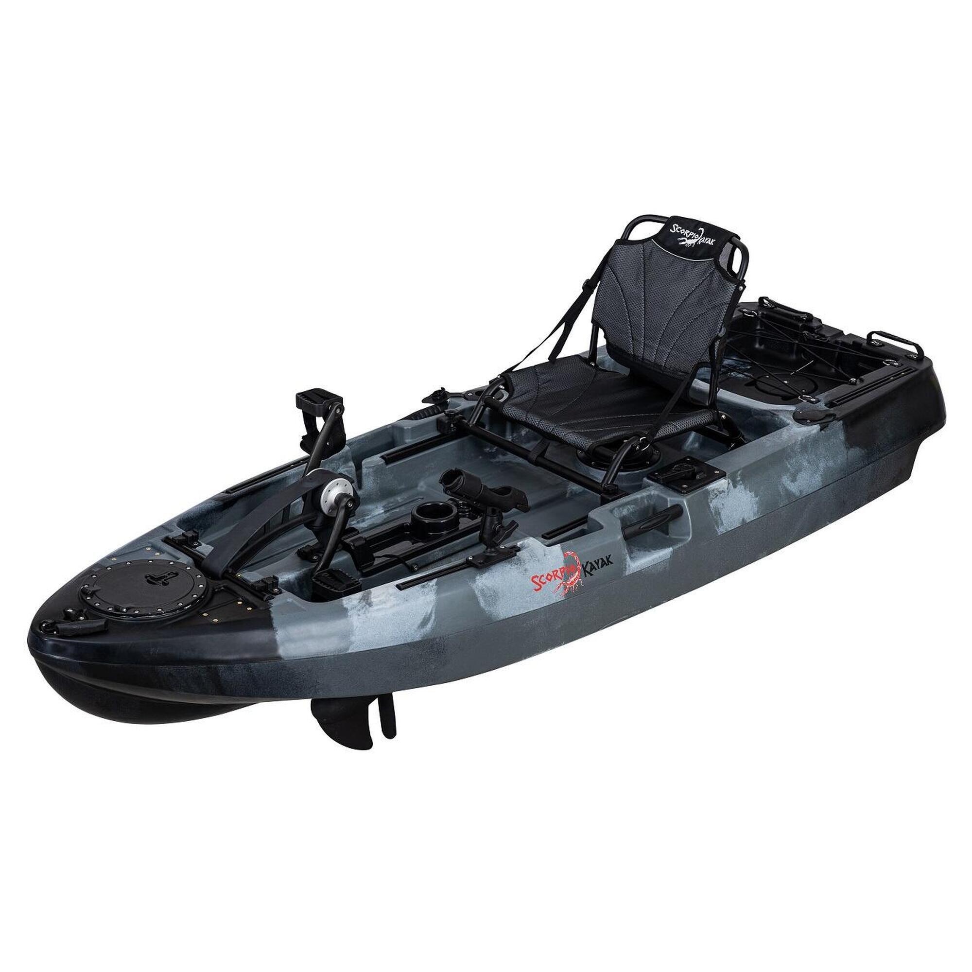 Kajak jednoosobowy wędkarski z napędem nożnym Scorpio kayak Pedal fish 8