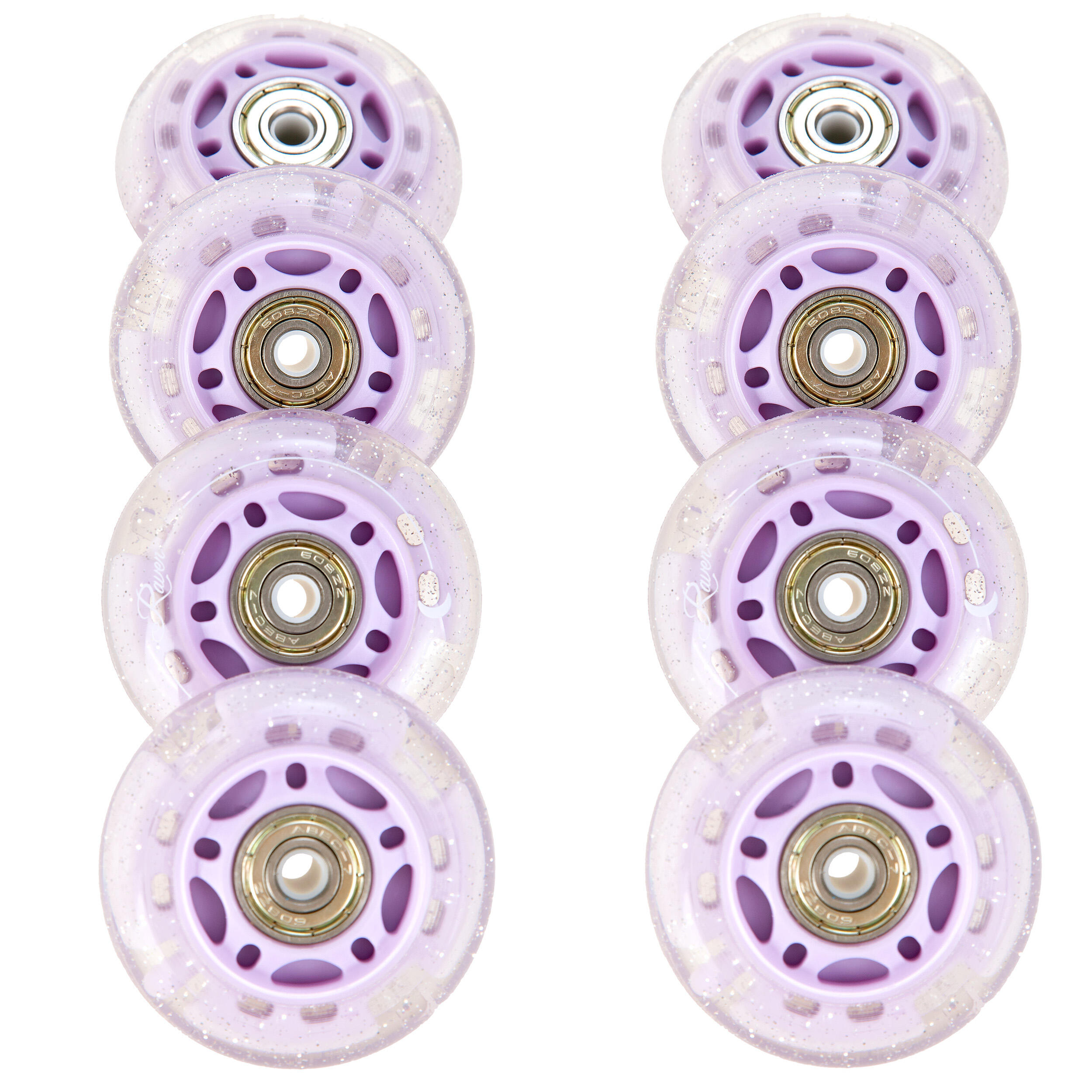 8x Świecące kółka LED + łożyska do rolek RAVEN Etta PU