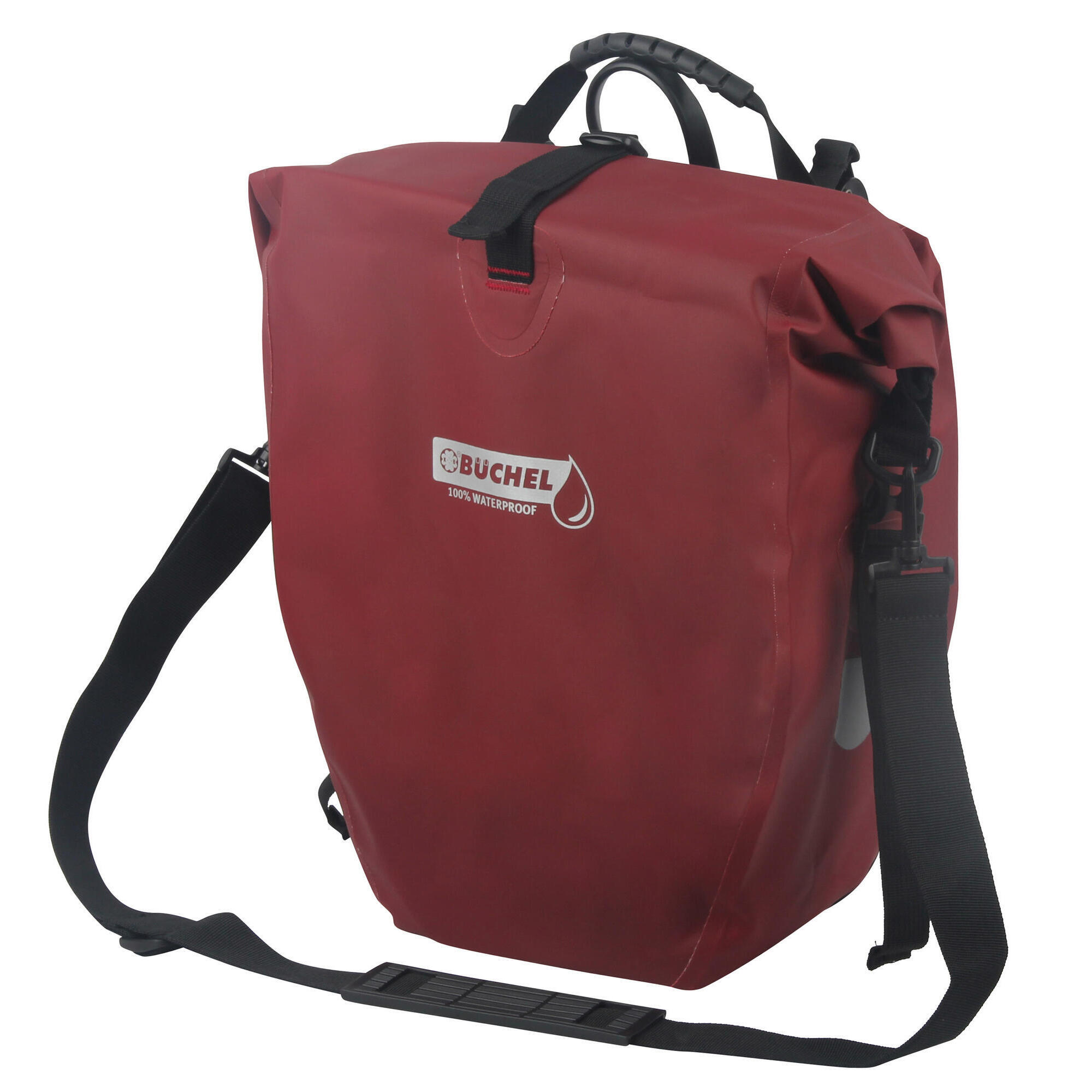 Pojedyncza Torba Rowerowa 100% Wodoodporna 25,4 Litra - Merlot