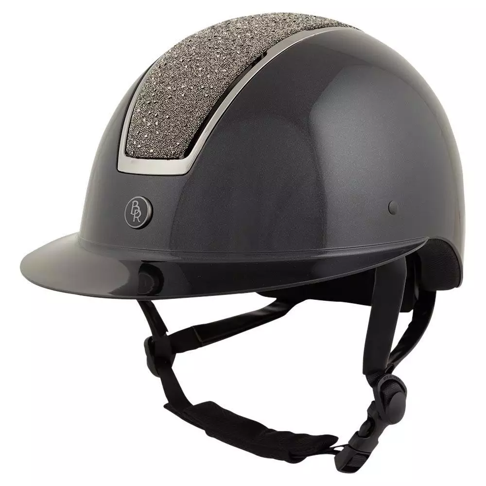 Kask jeździecki z daszkiem polo BR Equitation Omega Glamourous Glossy