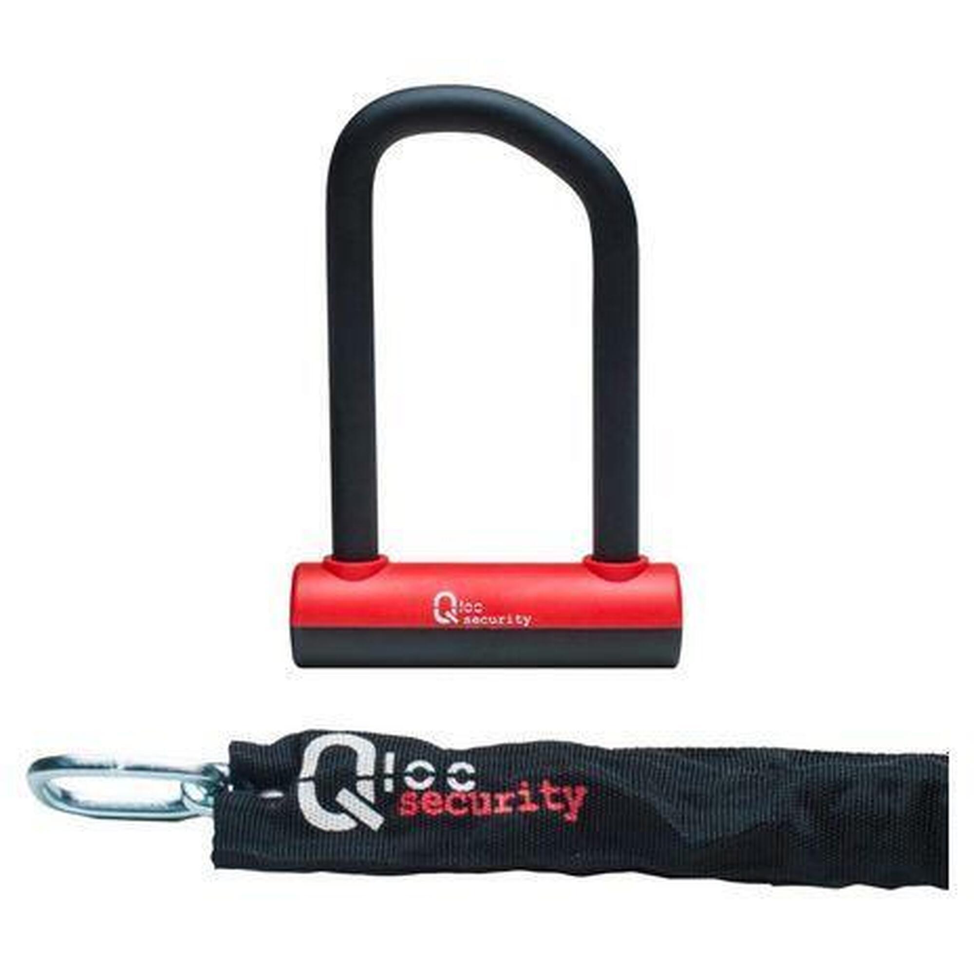 Urządzenie zabezpieczające przed kradzieżą u z łańcuchem i uchwytem Qloc