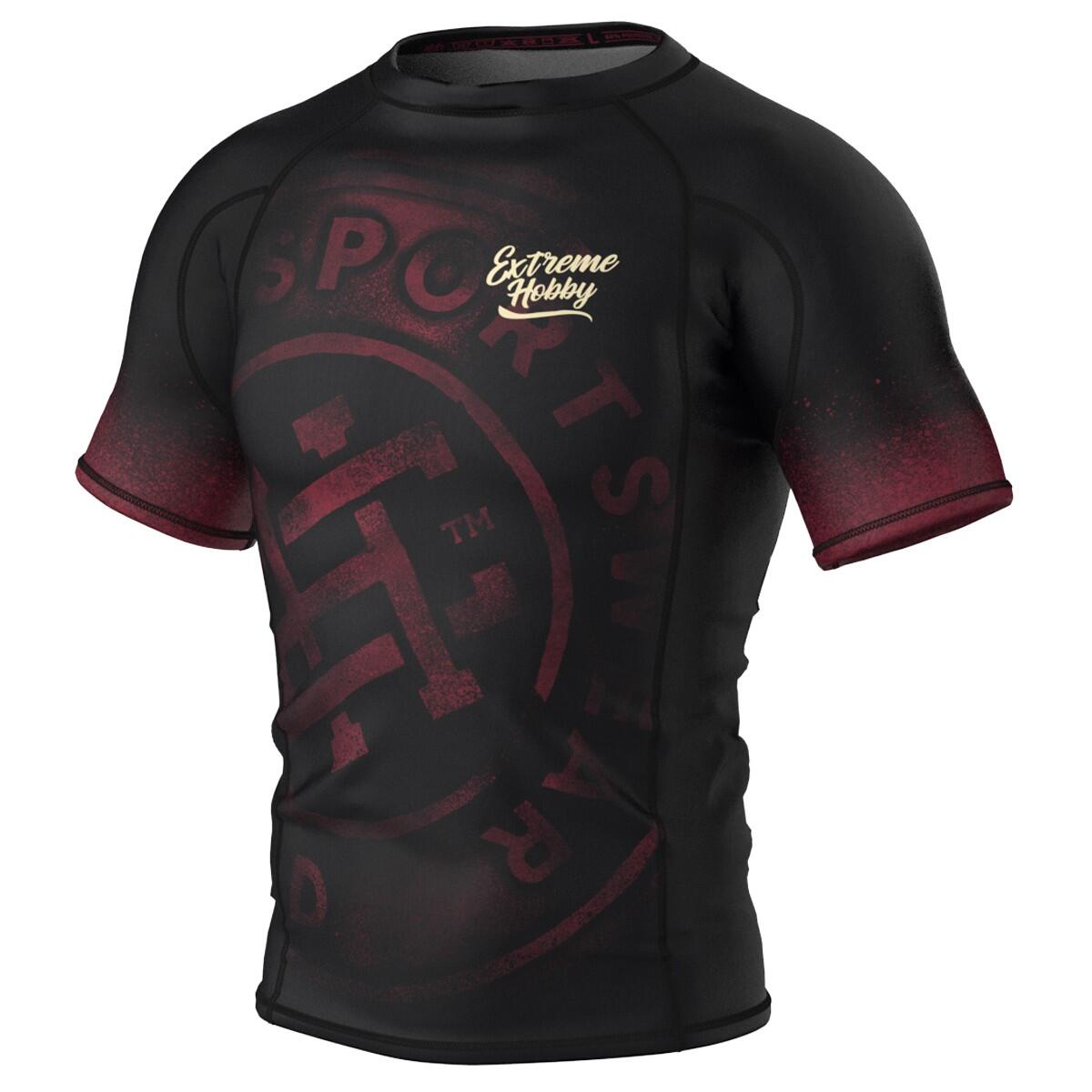 Koszulka Męska Rashguard MMA na Siłownię EXTREME HOBBY BADGE