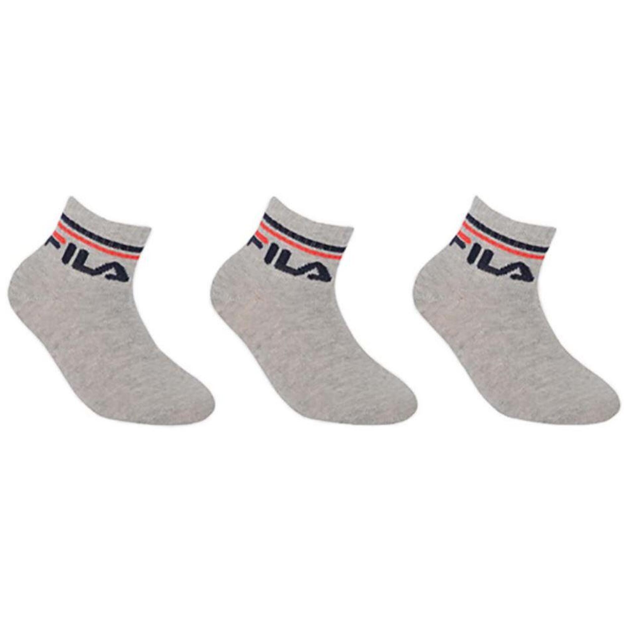 Skarpetki Fila dla dzieci - 3-pak szare, rozmiar 31-34