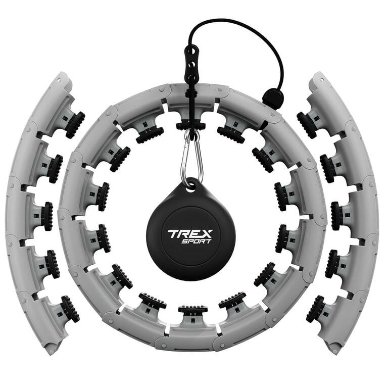 Hula hop fitness z wypustkami do masażu Trex Sport obciążenie 400g szare