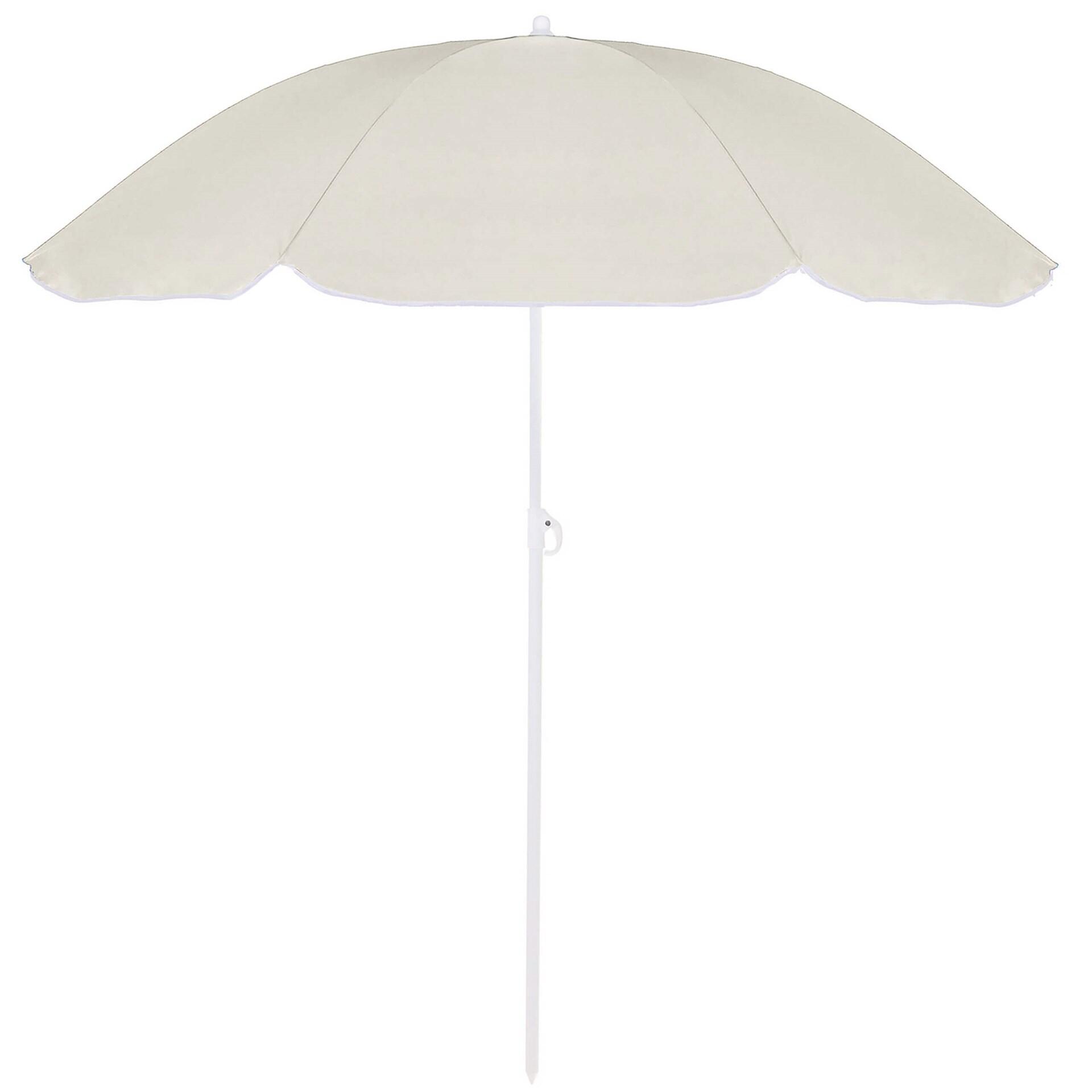 Parasol kempingowy, składany parasol plażowy, z regulacją wysokości, beżowy