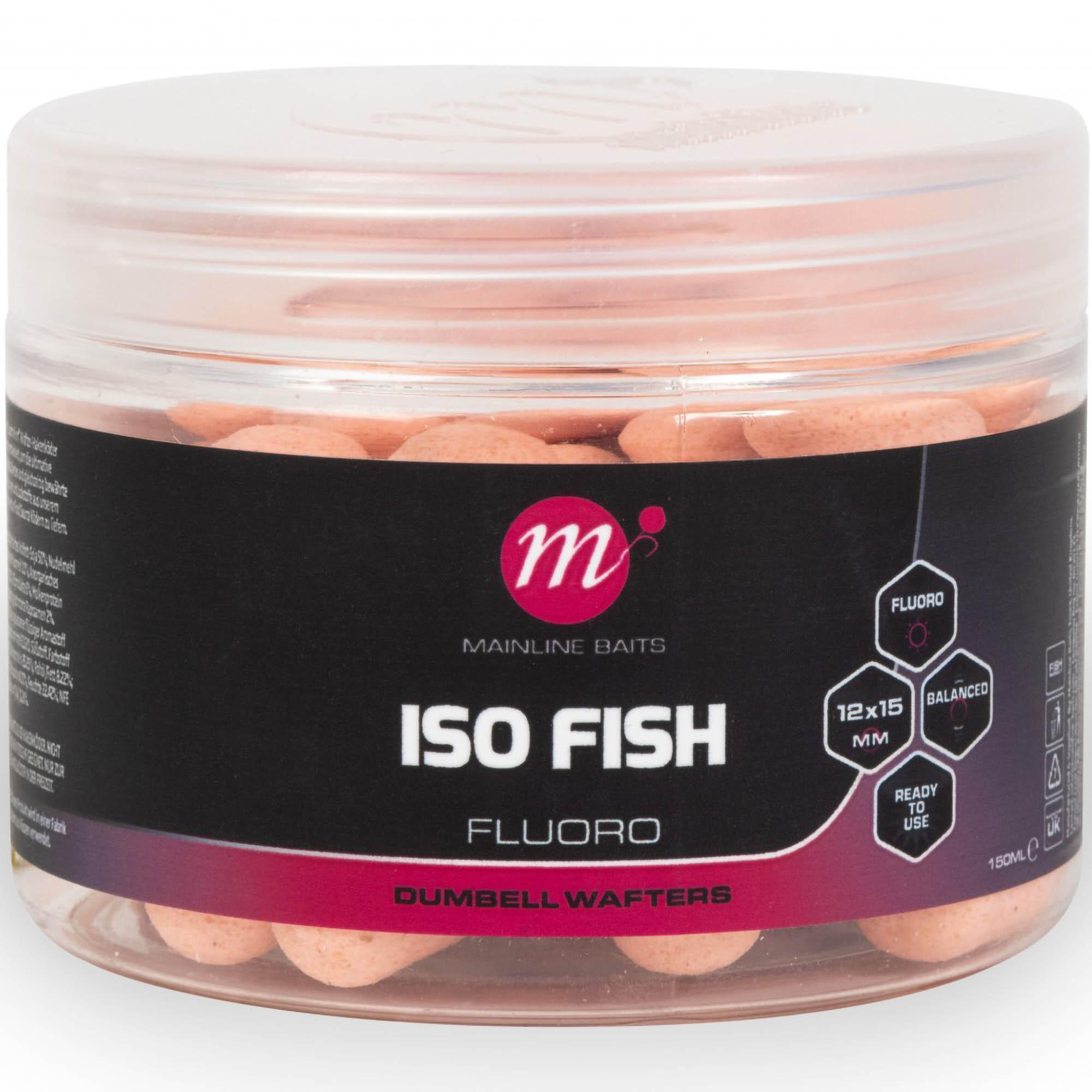 Przynęta Kulki Mainline Iso Fish Fluoro Dumbell Wafters 12X15Mm Pink