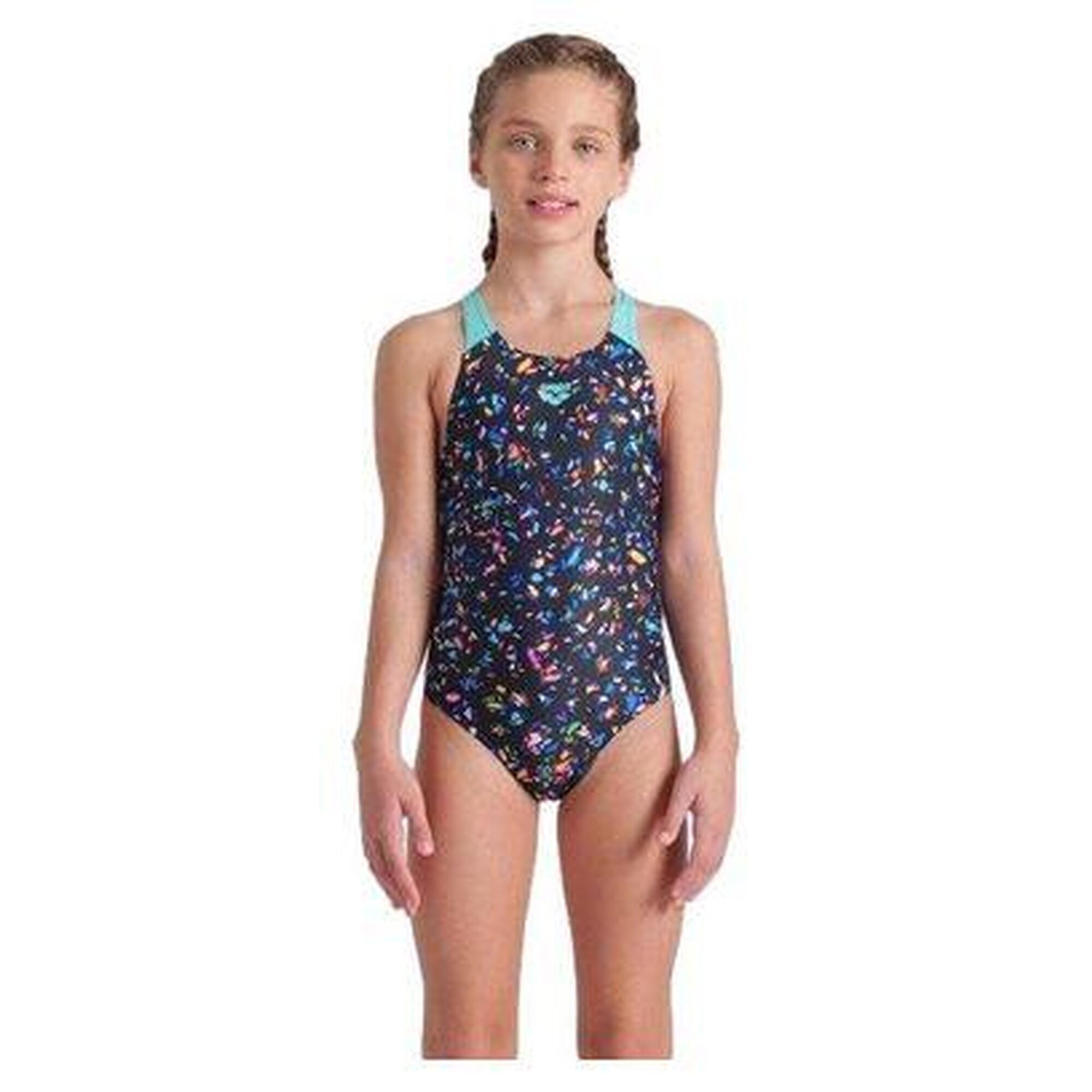 Dziewczęcy jednoczęściowy kostium kąpielowy Arena Confetti Pro