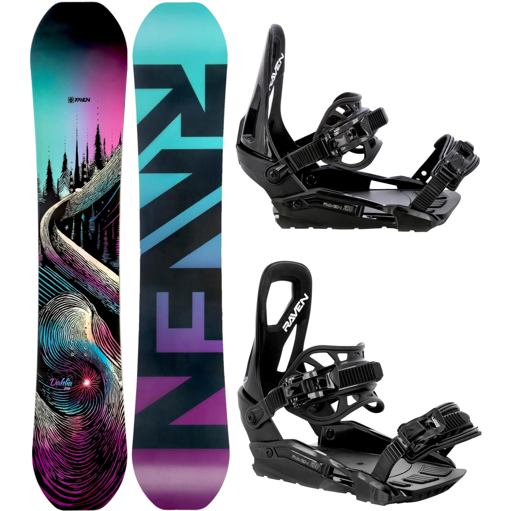 Zestaw Snowboard Raven Dahlia + Wiązania Raven S230
