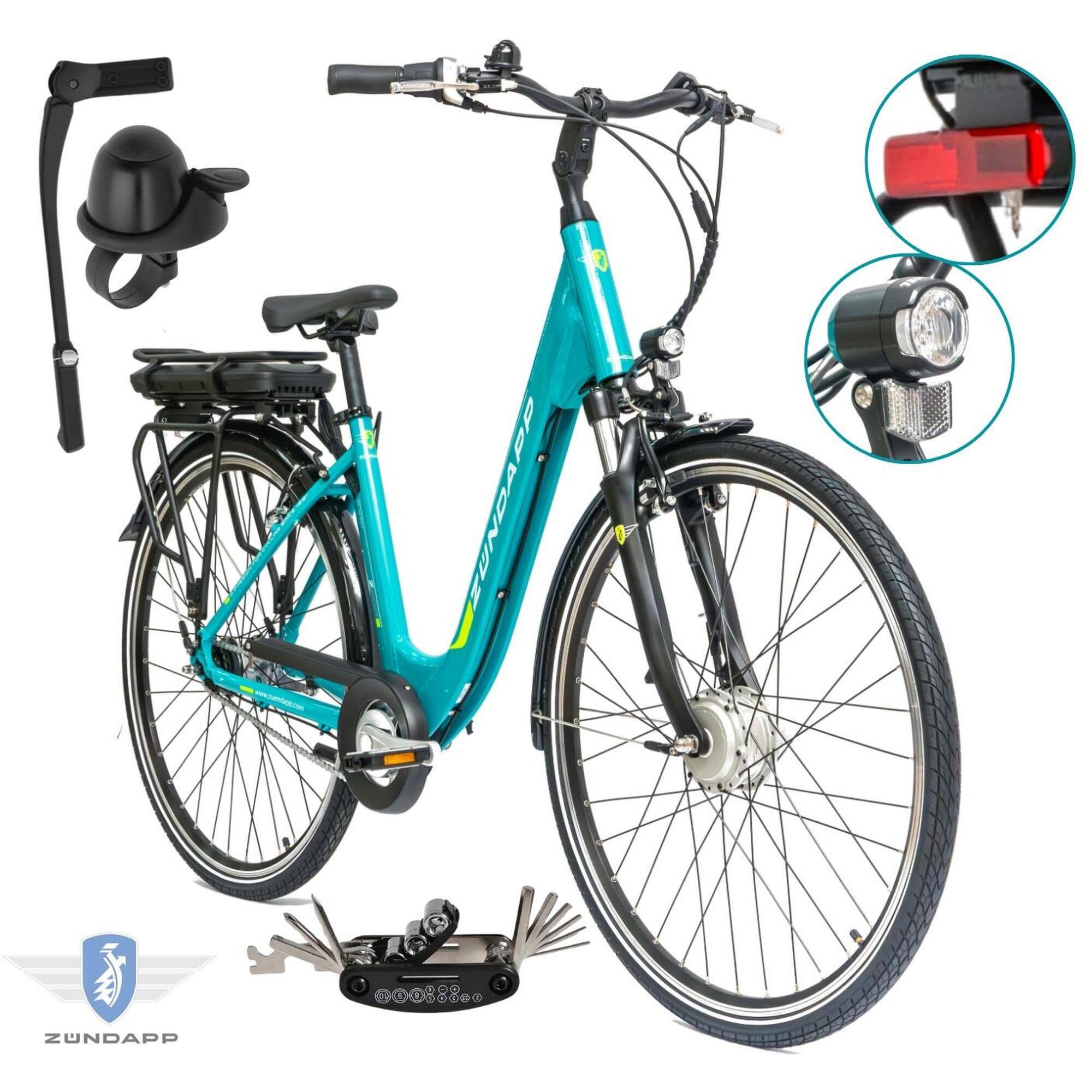 Rower Elektryczny Damski Miejski Koła 28" SHIMANO Nexus 250 W LCD Aplikacja