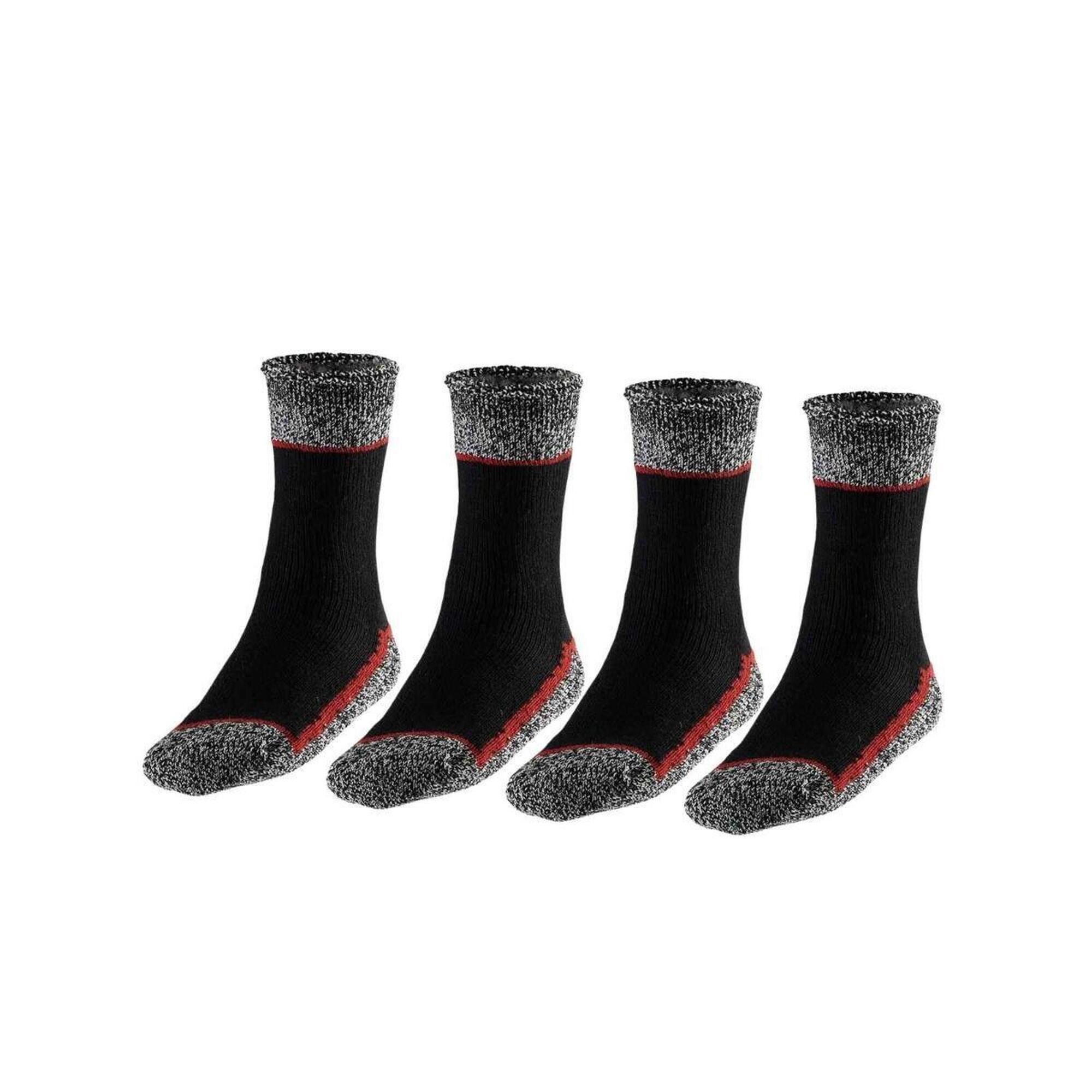 Męskie Termiczne Skarpety Robocze Heatkeeper - Zestaw 4 Par - Czarne