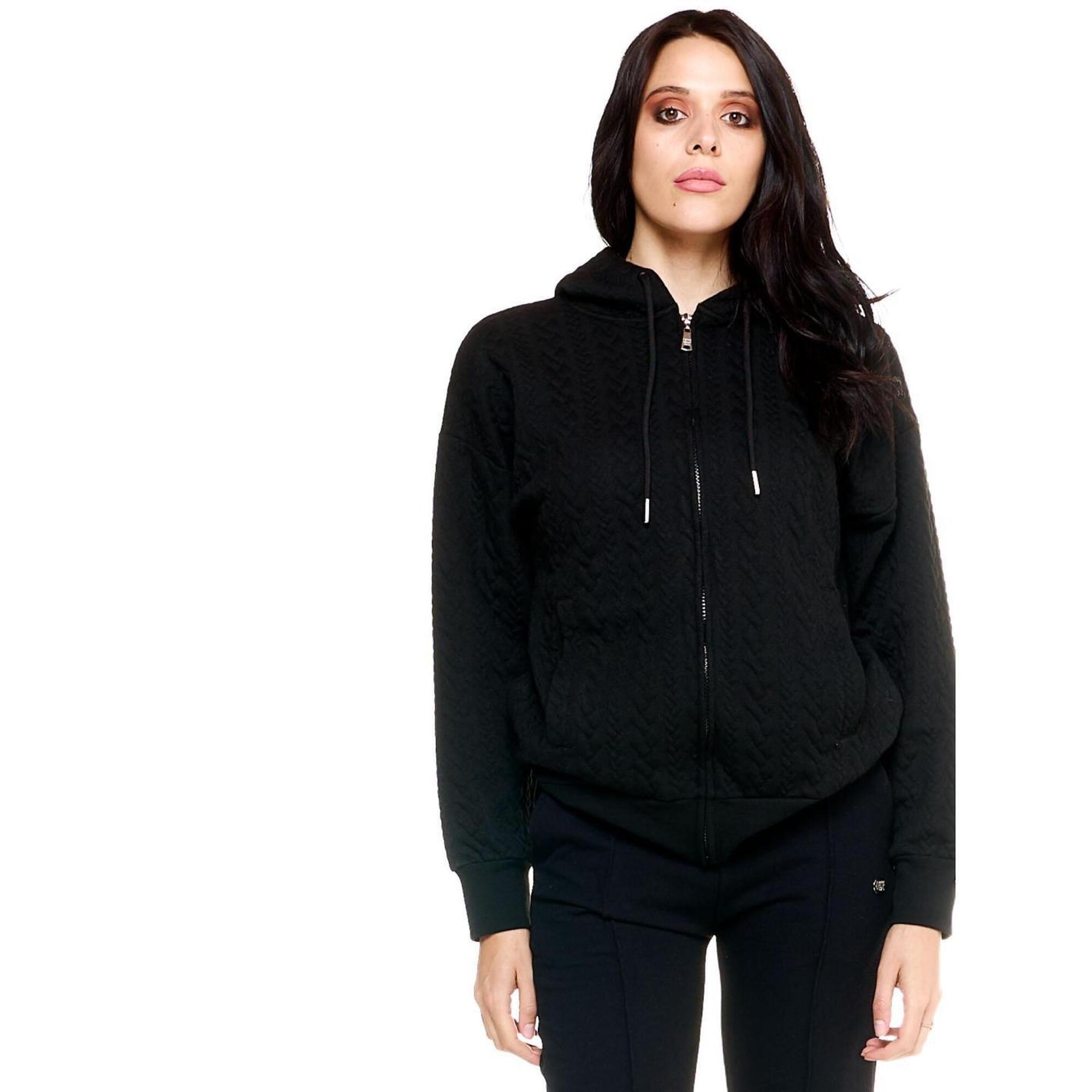 Damski pleciony sweter z kapturem Leone Greyss