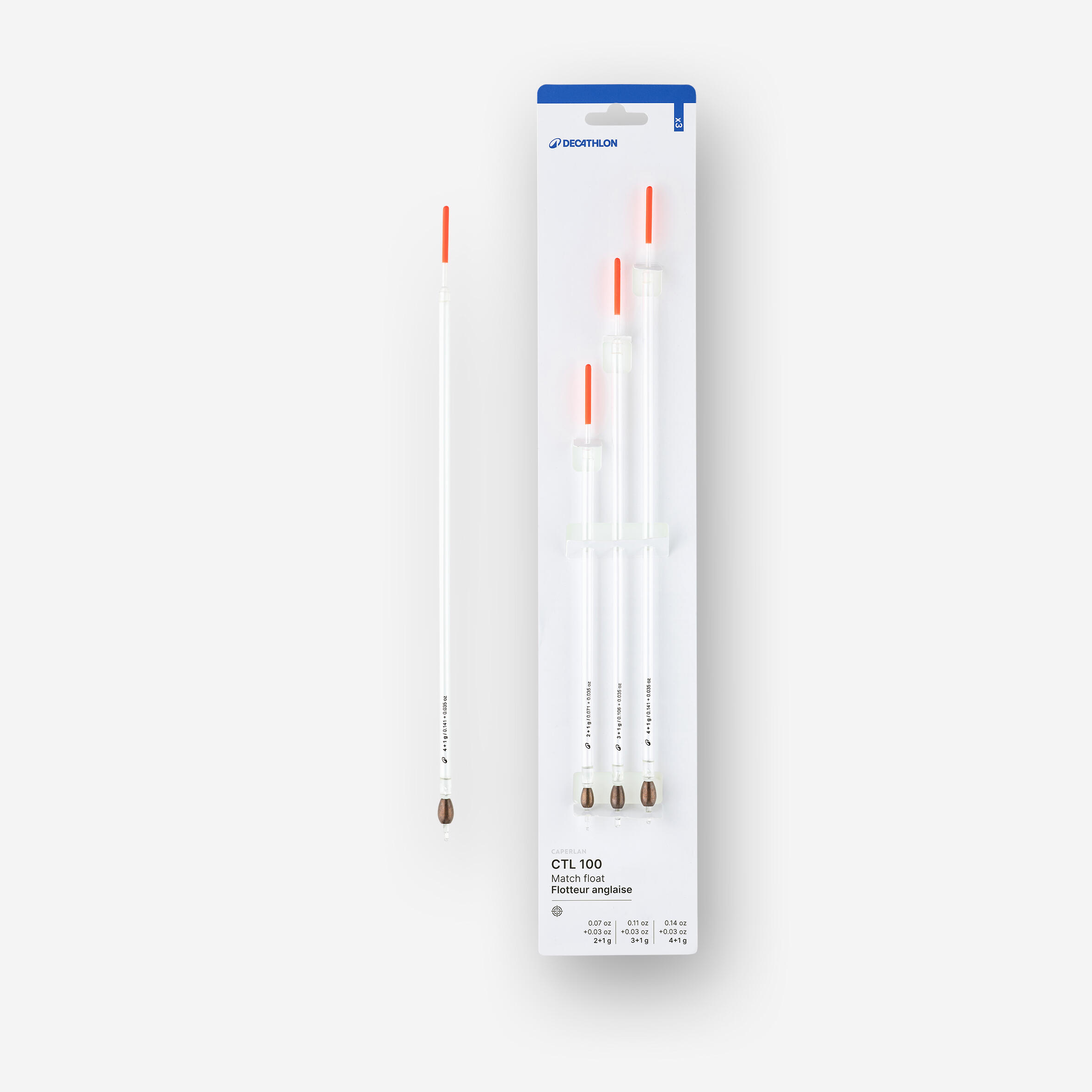 Zestaw 3 spławików Match 100CTL przezroczystych