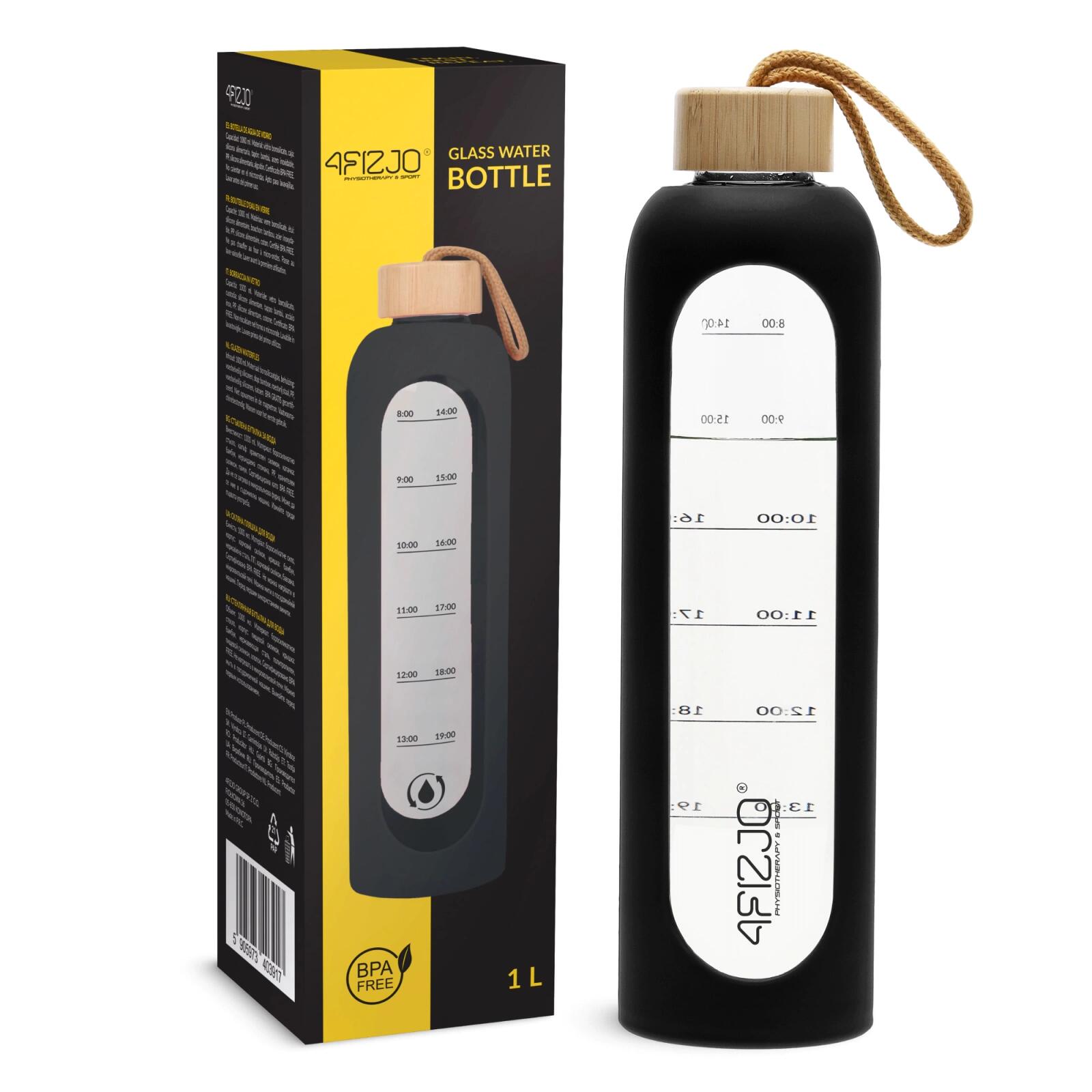 Szklana butelka na wodę sportowa 4FIZJO 1000 ml