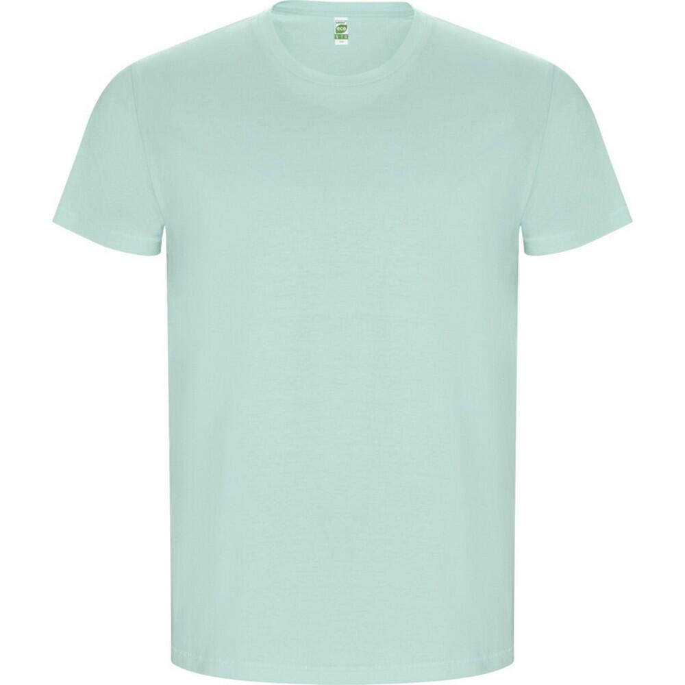 Męska Złota Gładka Koszulka Z Krótkim Rękawem