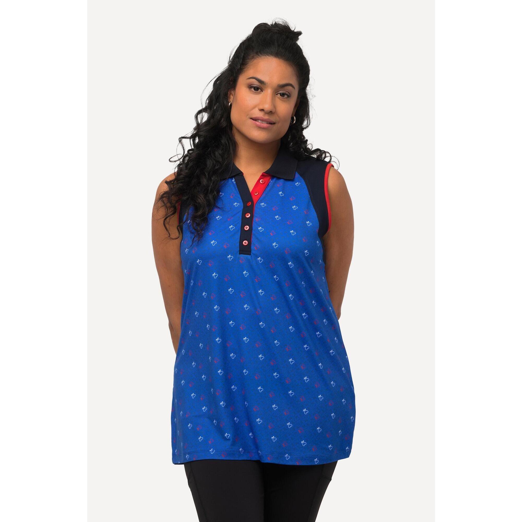 Damskie Top polo golfowe serduszka Slim Fit bez rękawów szybkoschnący