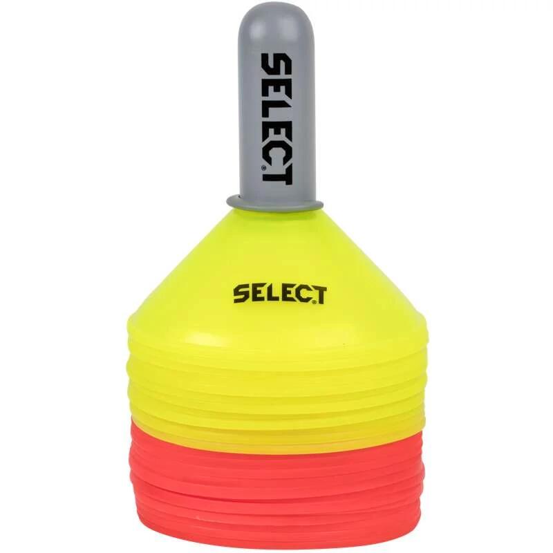 Zestaw znaczników podłogowych Select – 24 sztuki, czerwono-żółte, 8 cm