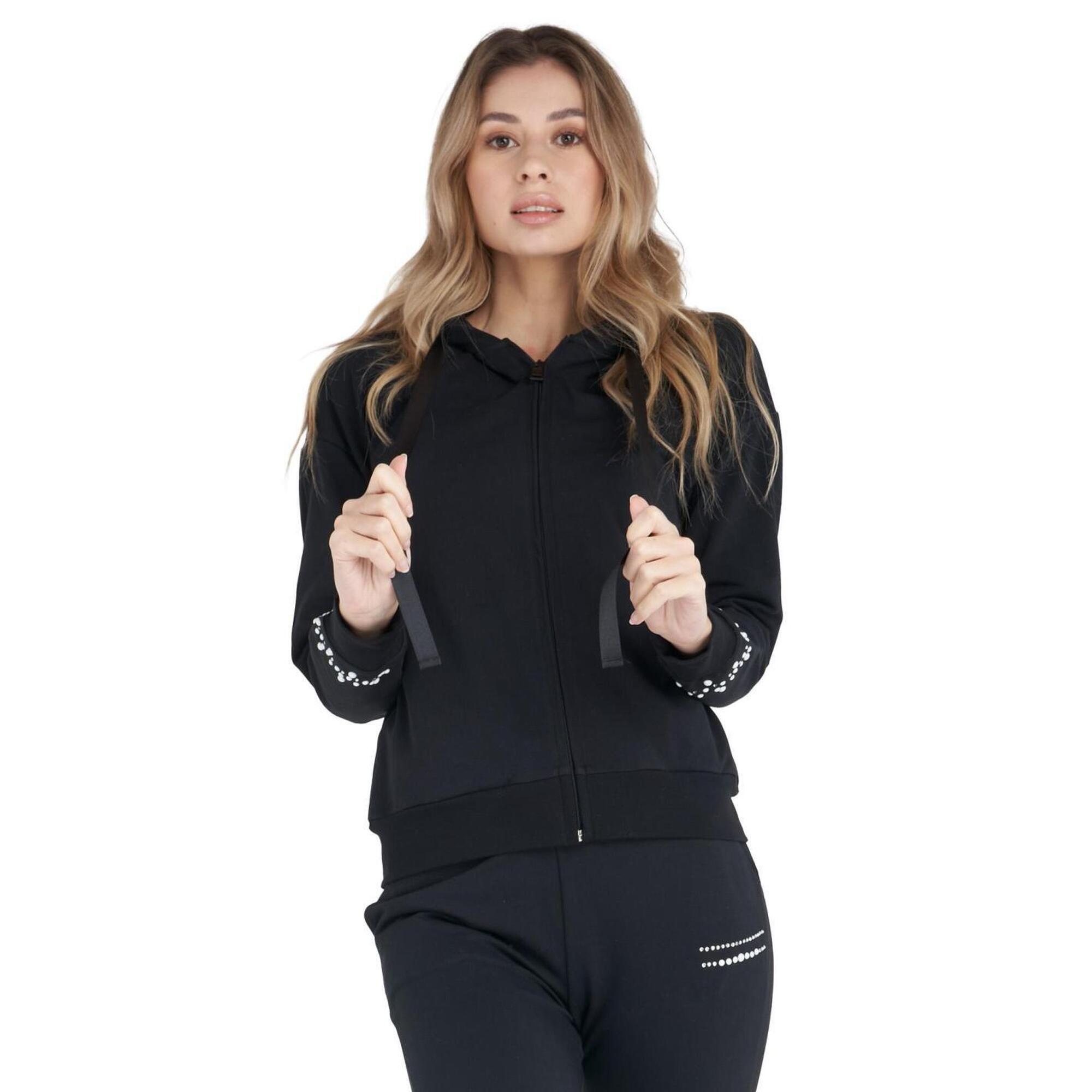 Luksusowy damski dres z kapturem i zamkiem błyskawicznym