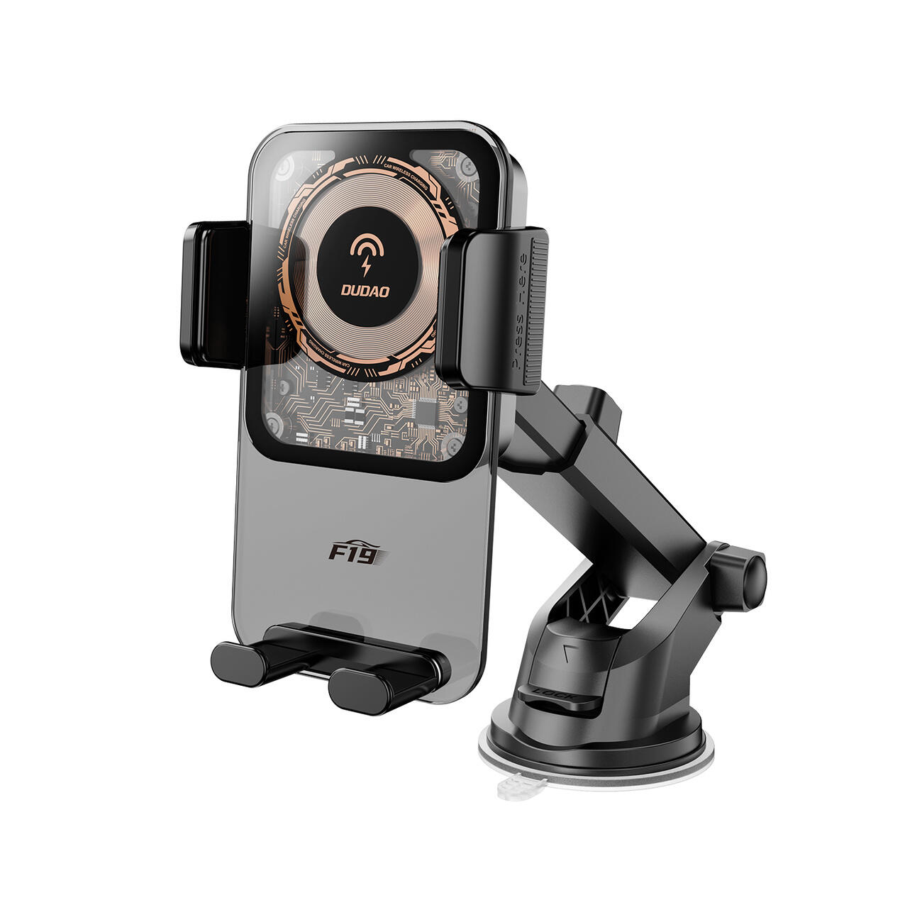 Dudao uchwyt samochodowy f19 zaciskowy z ładowarką indukcyjną 15W