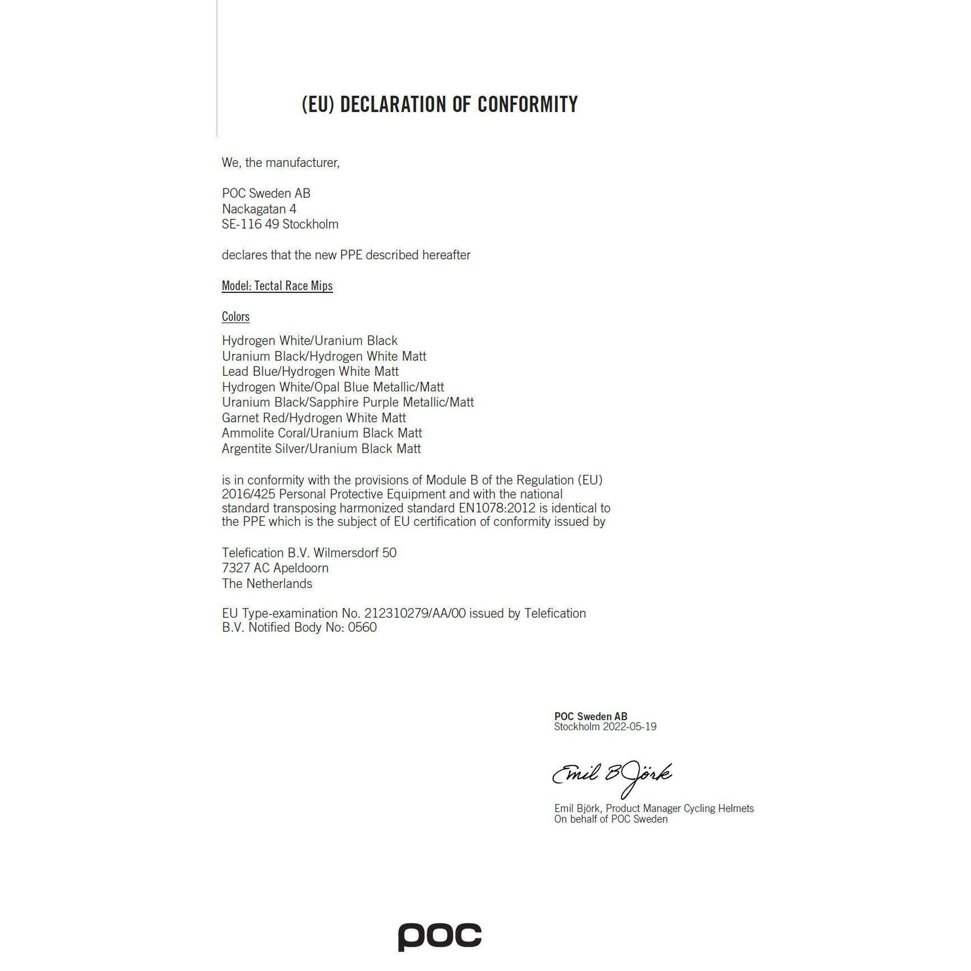 Kask rowerowy POC Tectal Race MIPS biały - M