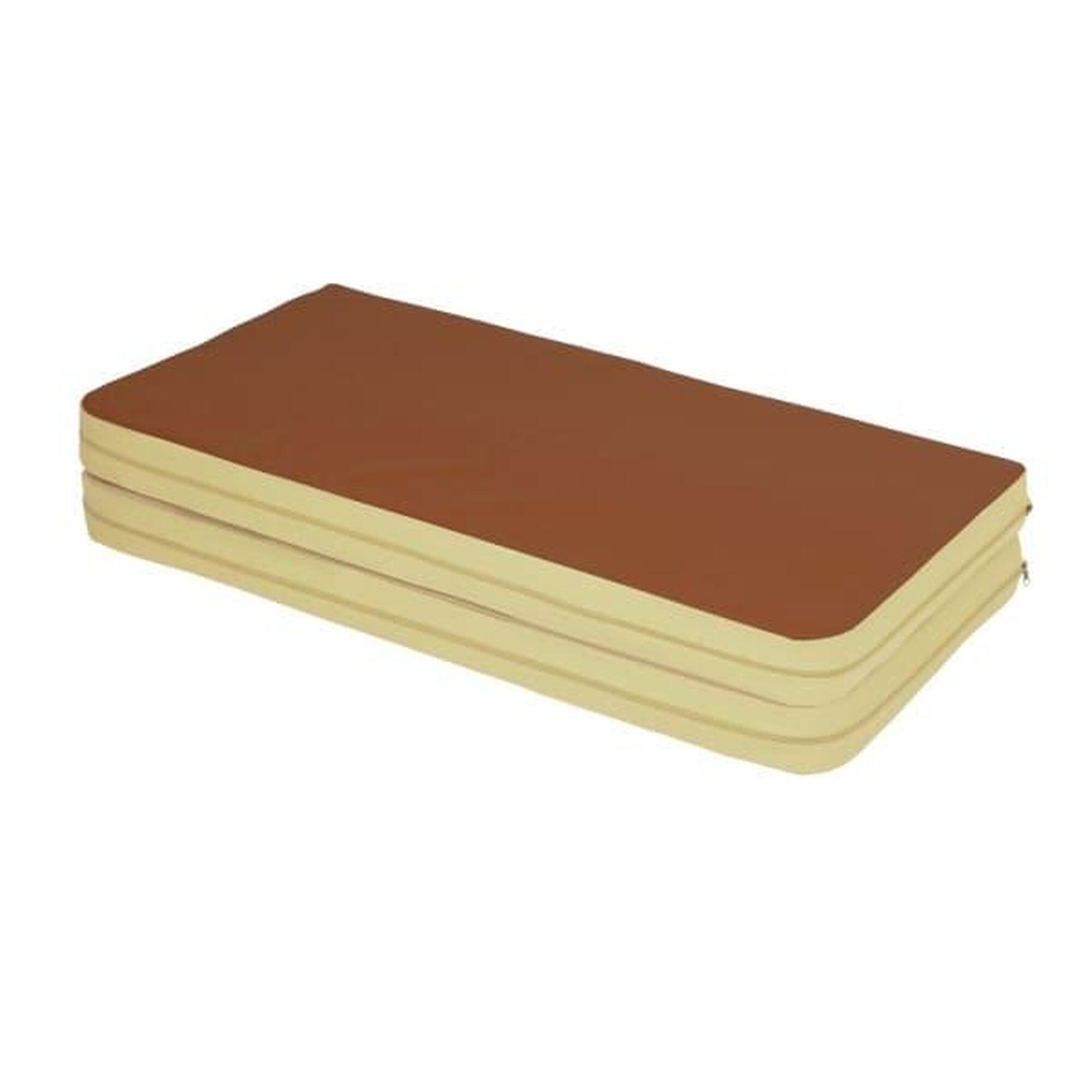 Materac Gimnastyczny Gamma 200X100X8 Dwuczęściowy Beżowo-Brązowy