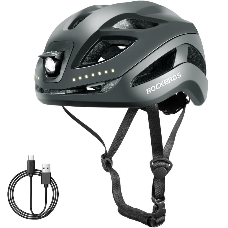 Kask rowerowy dla dorosłych z oświetleniem LED Rockbros ZK-077 regulowany