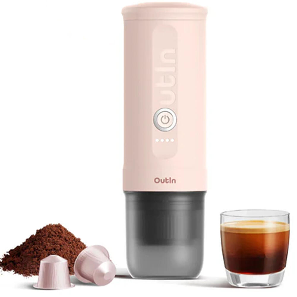 Przenośny ekspres do kawy mielonej i na kapsułki Outin Nano różowy kwarc